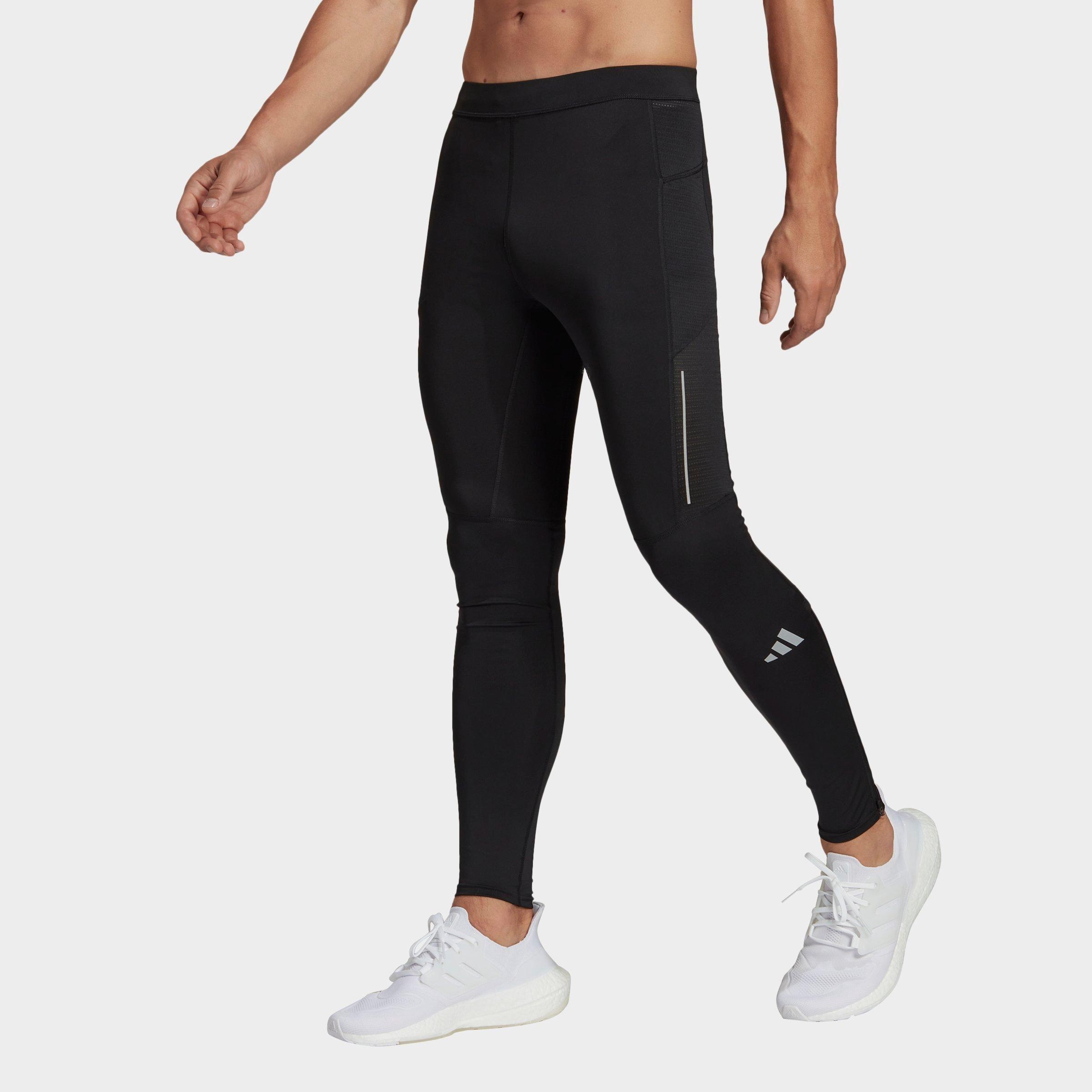 Adidas Men's Own The Run Running Leggings in Black/Black Size XL Polyester