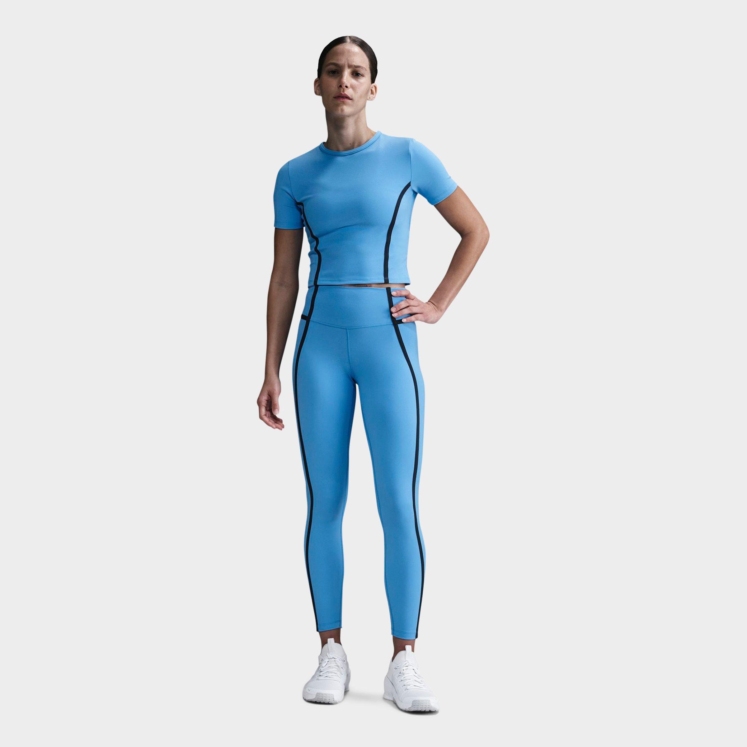 Nike Women's One Fitted Dri-fit Short-sleeve Top In University Blue/armory Navy/black 