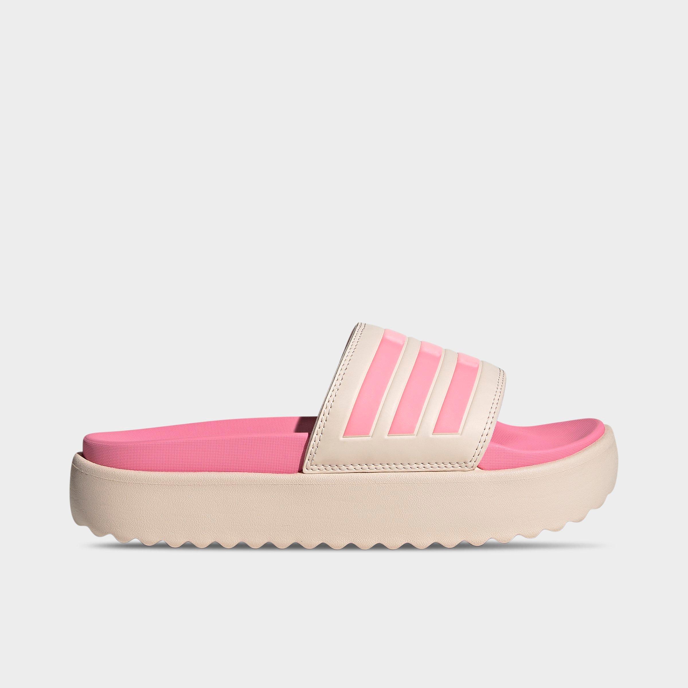 Adidas Originals Adilette Platform Sandal In Wonder Quartz/beam Pink/taupe Metallic