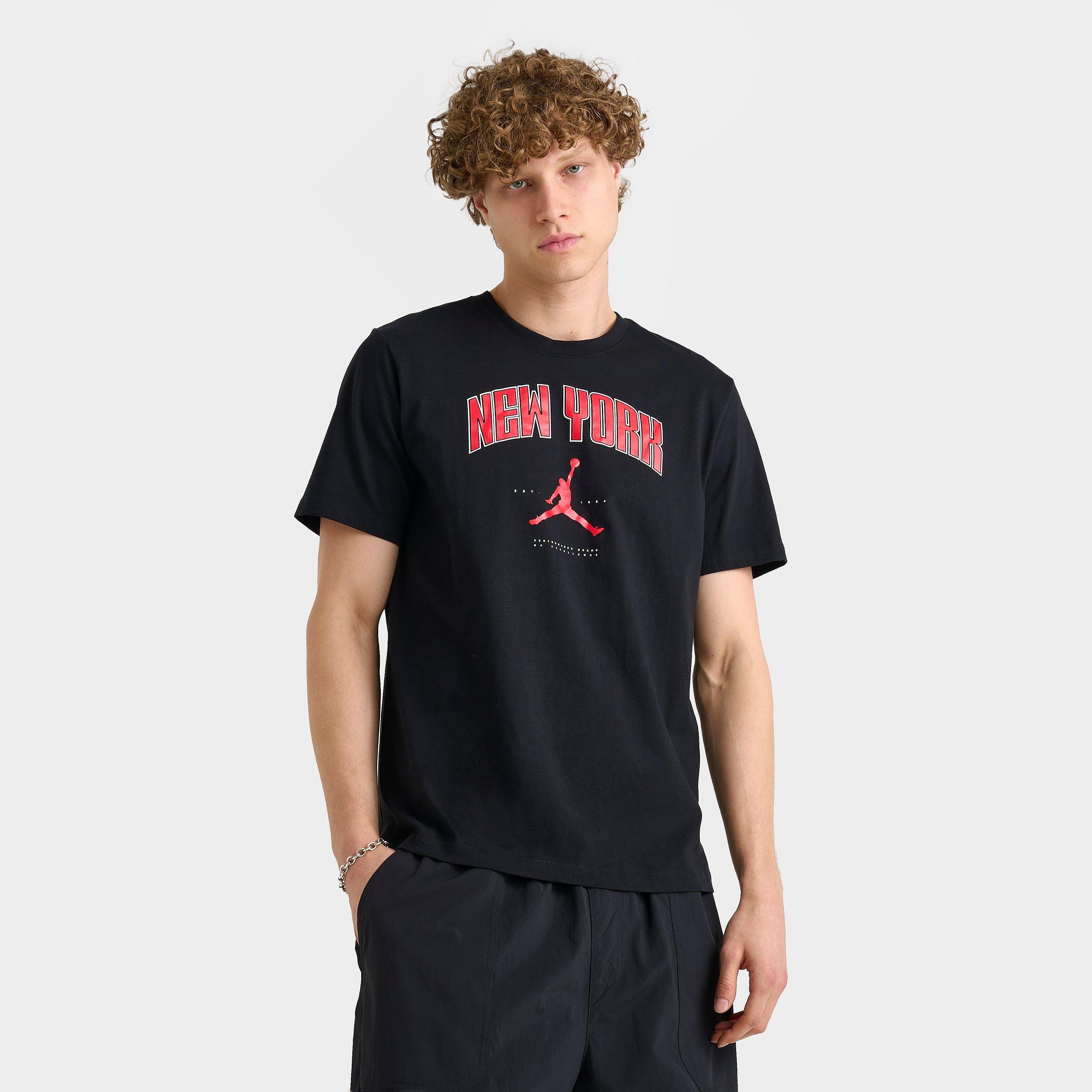 Jordan Men's New York Logo T-Shirt in Black Size: Small