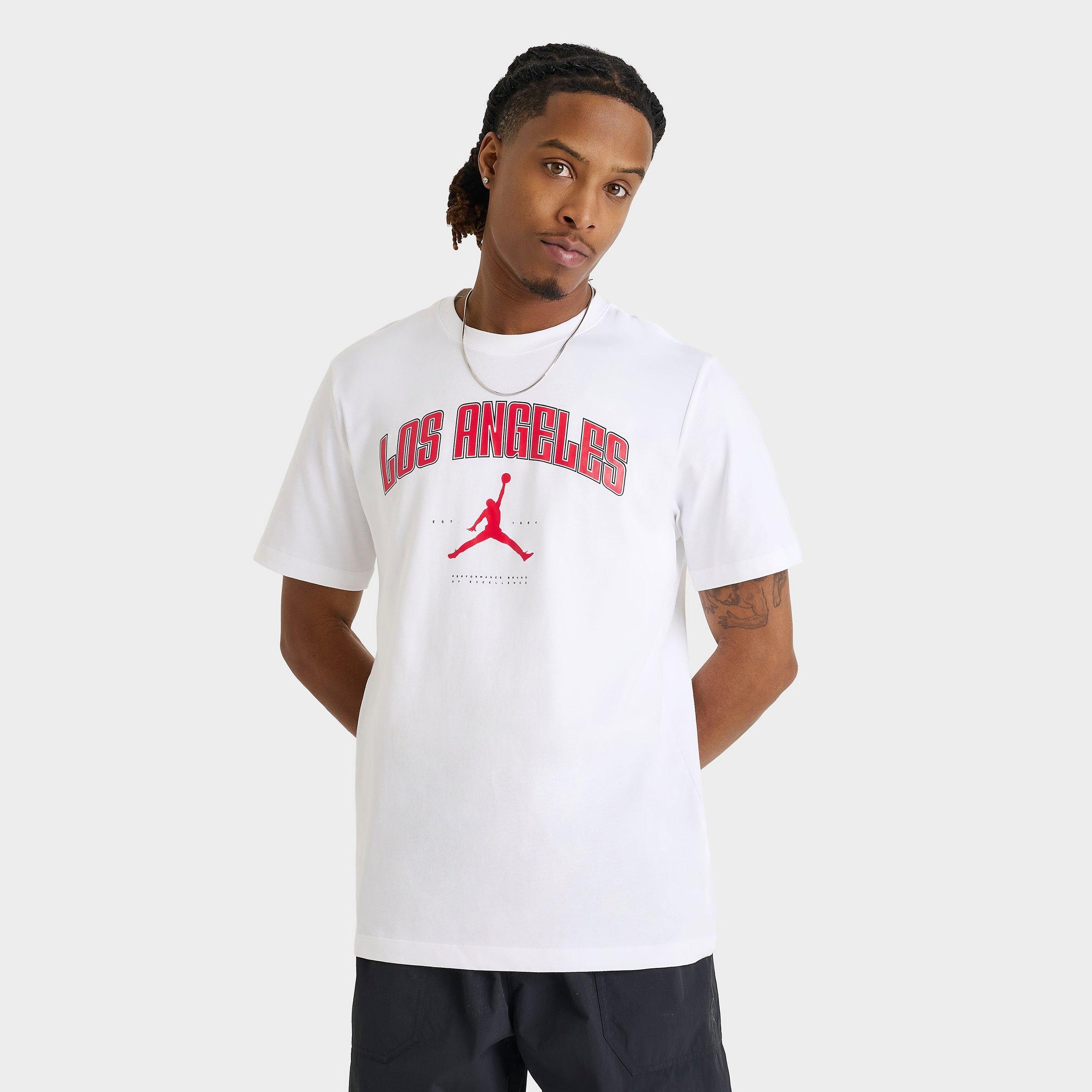 Jordan Men's Los Angeles Logo T-Shirt in White Size: Small