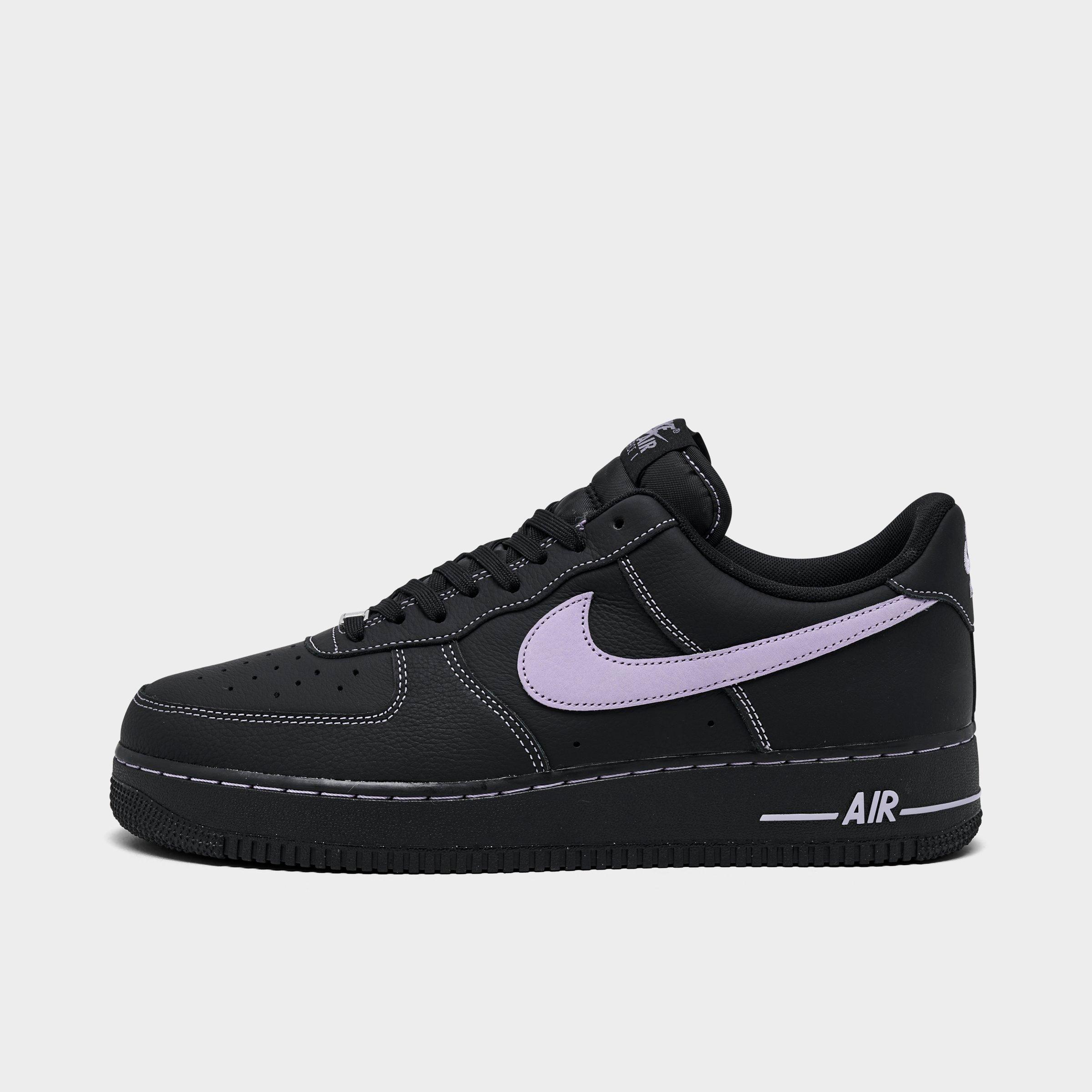 Nike Men's Air Force 1 '07 LV8 Casual Shoes in Black/Hydrangeas Size: 7.5
