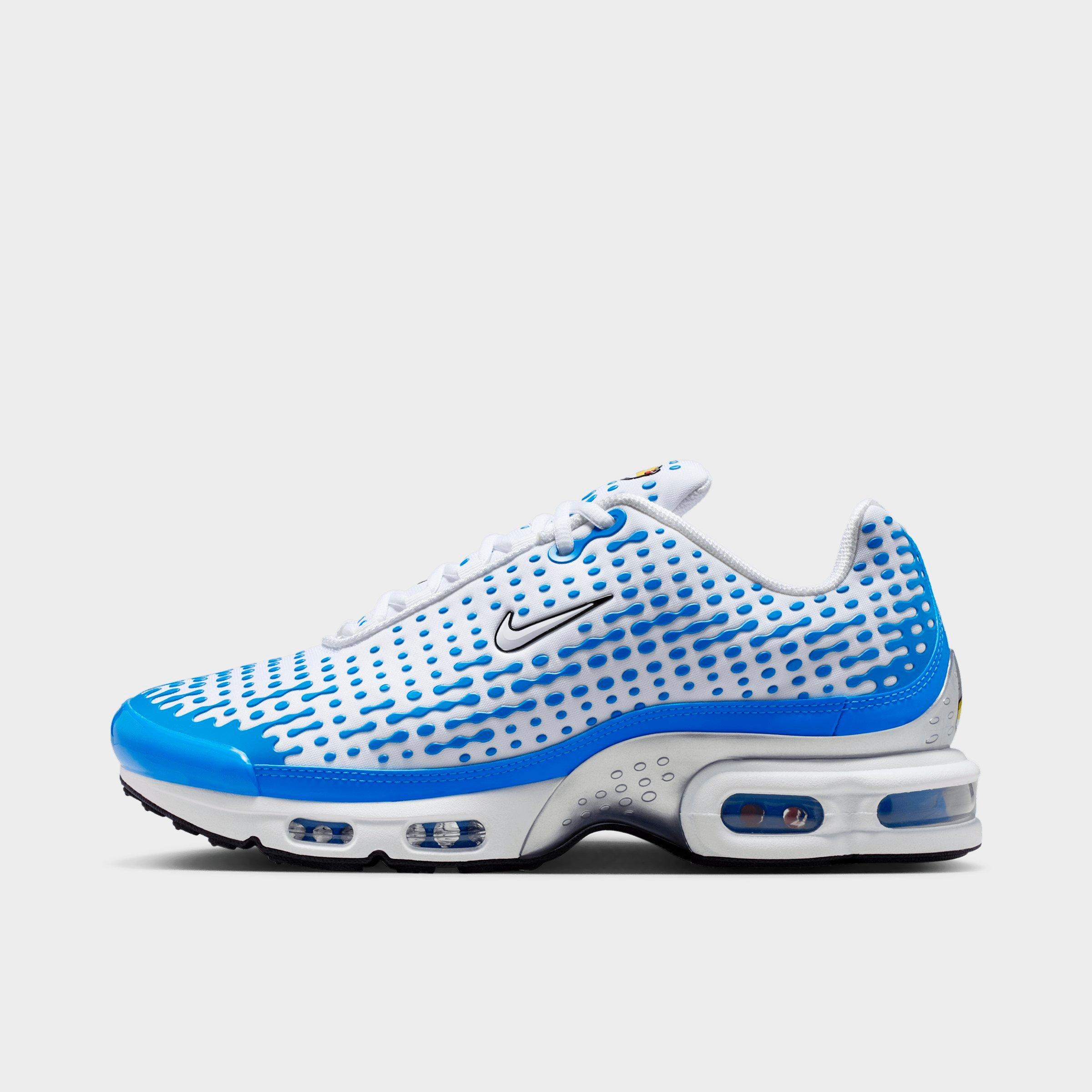 Nike Men's Air Max Plus VII Casual Shoes in White/Blue Crystal/Metallic Silver Size: 8.5
