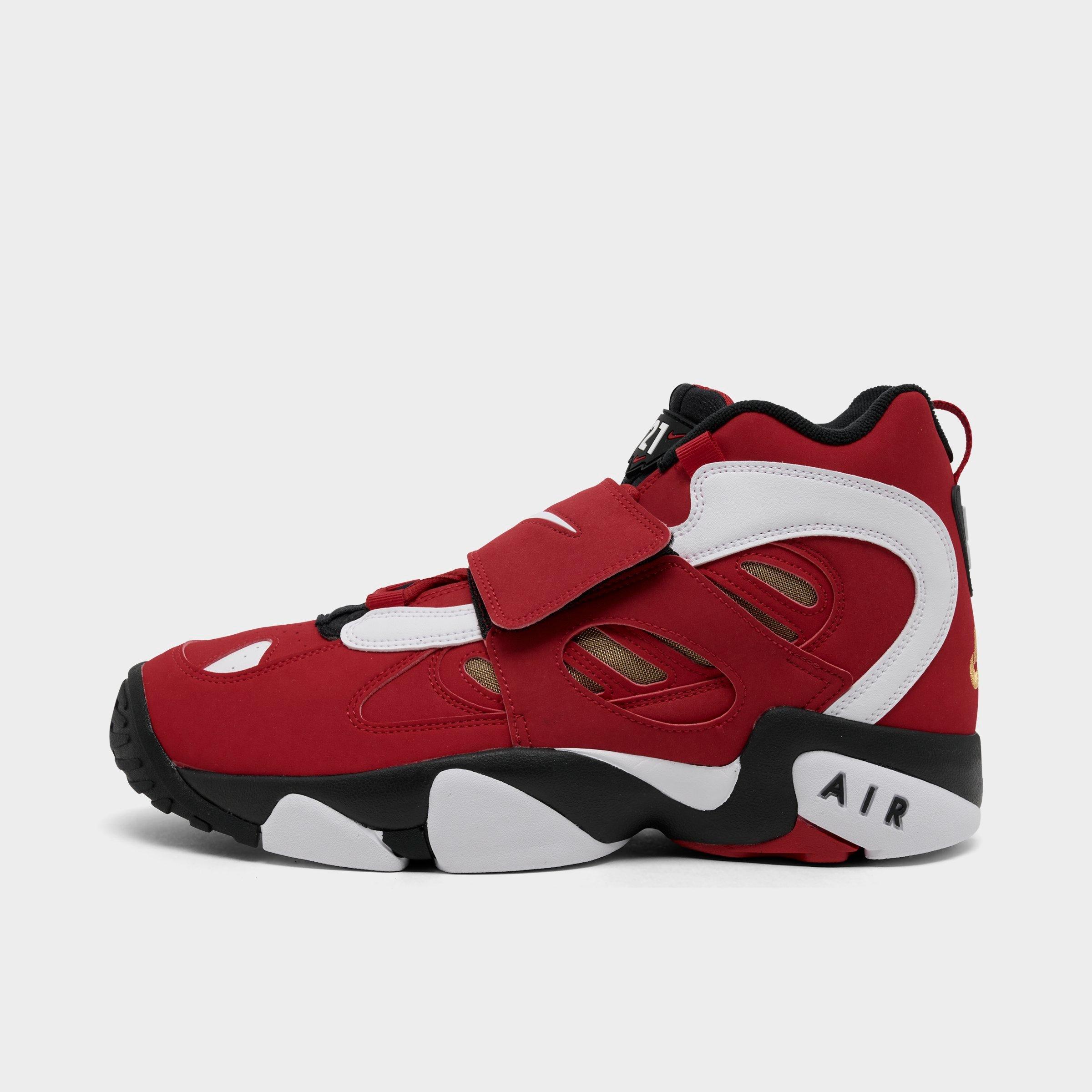 Nike Men's Air Diamond Turf 2 Casual Shoes in Fire Red/White/Black Size: 7.5