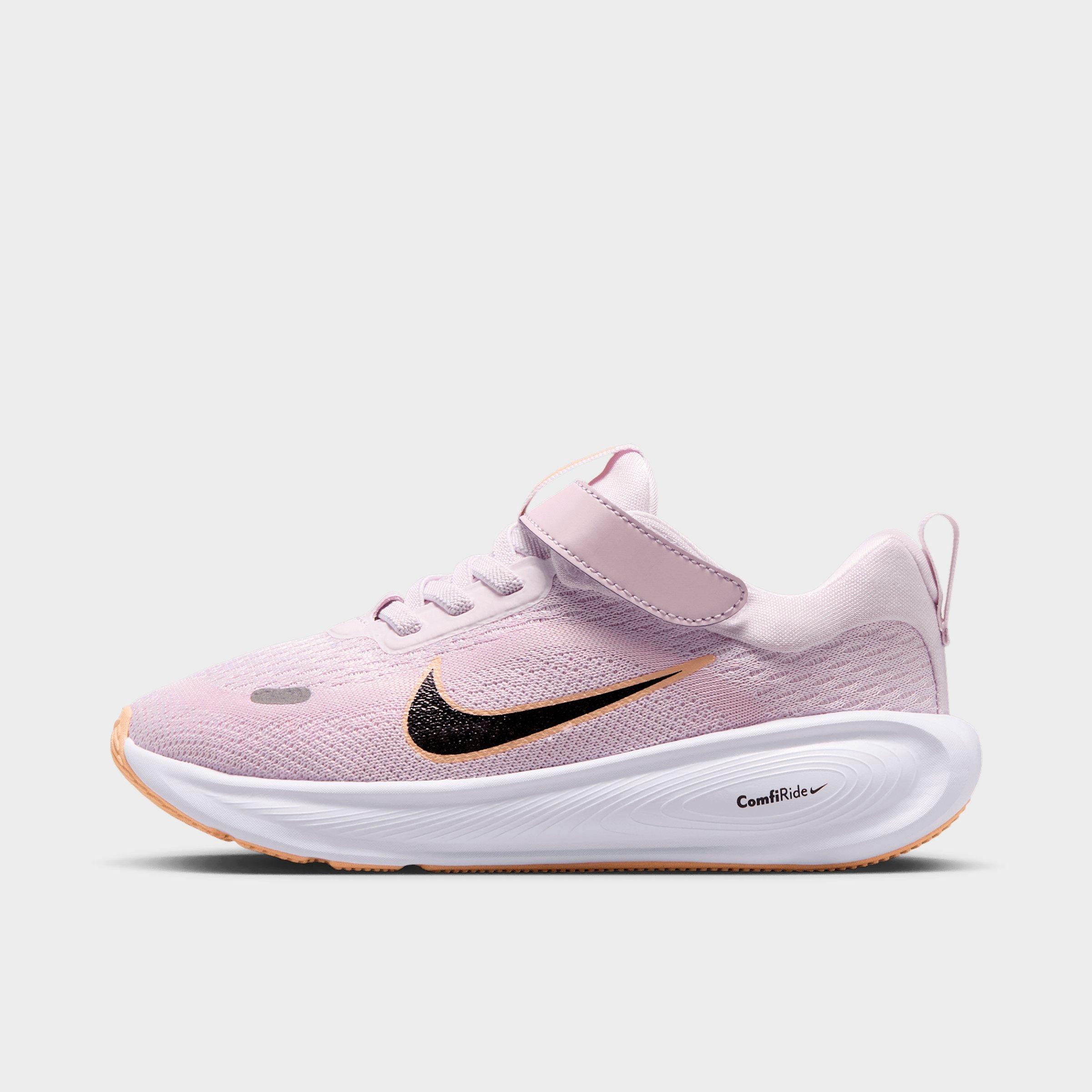Nike Little Kids Stellar Ride Stretch Lace Running Shoes in Bleached Lilac/Pink Foam/Sunset Haze Size: 1.0