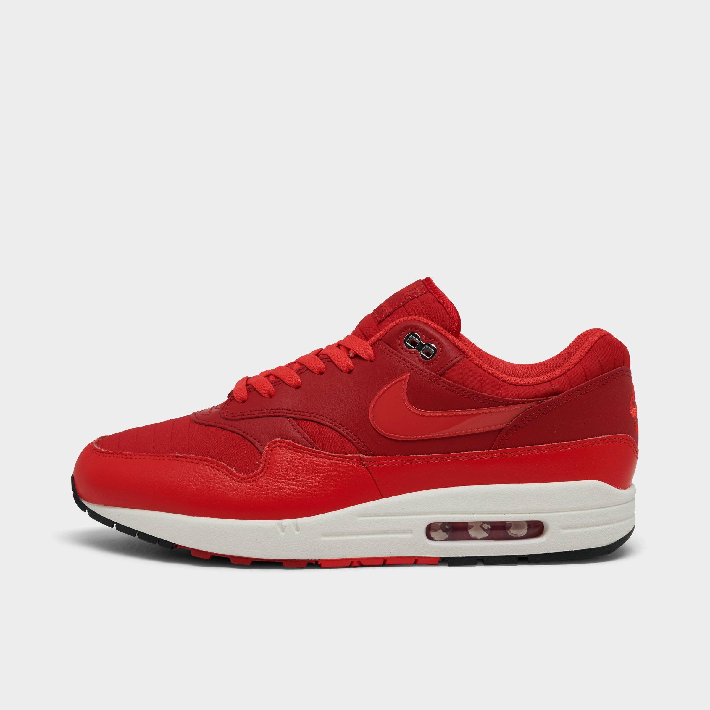 Nike Men's Air Max 1 Casual Shoes in Gym Red/University Red/Light Crimson Size: 7.5