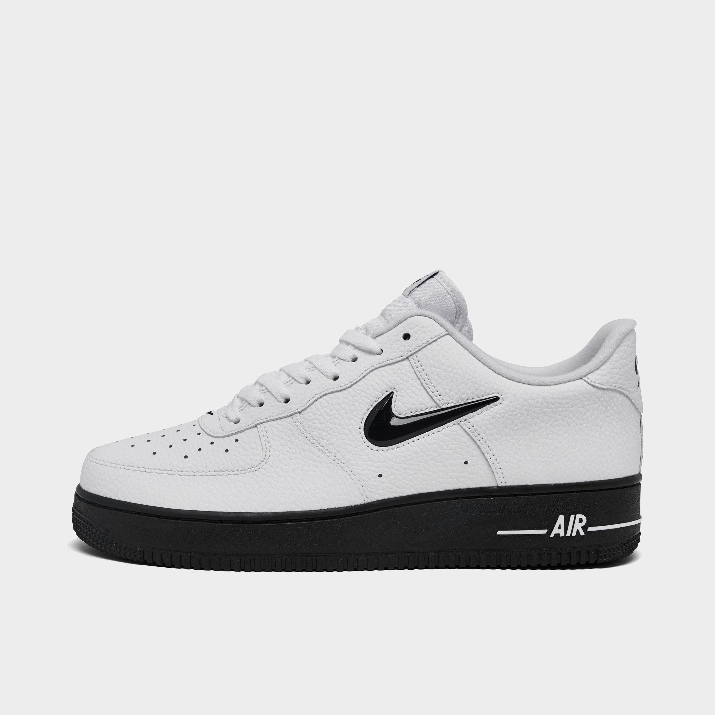 Nike Men's Air Force 1 Low Jewel Casual Shoes in White/White Size 9 Leather/Suede