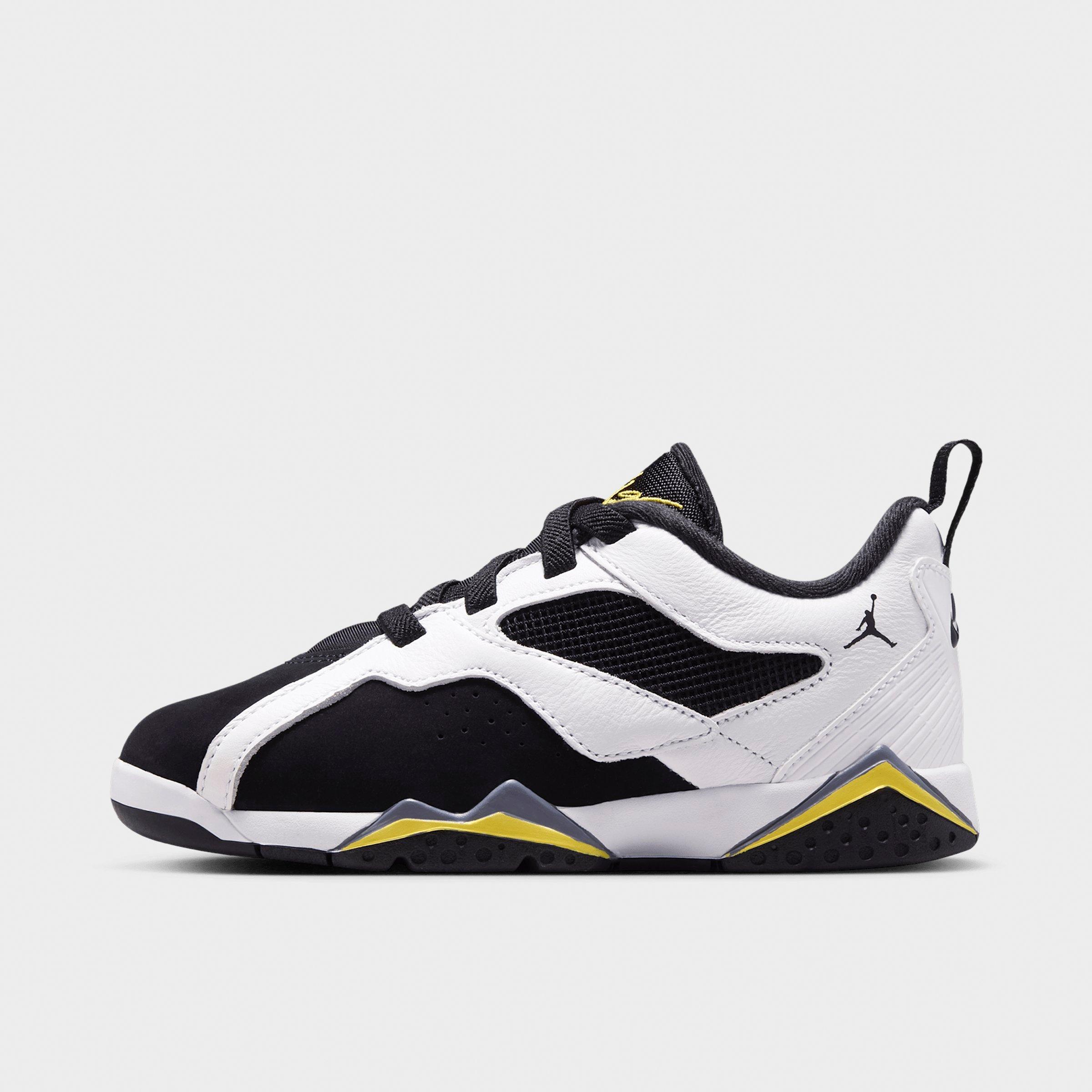 Jordan Little Kids Air MVP 92 Basketball Shoes in White/Black/Dark Blue Grey Size: 12.0