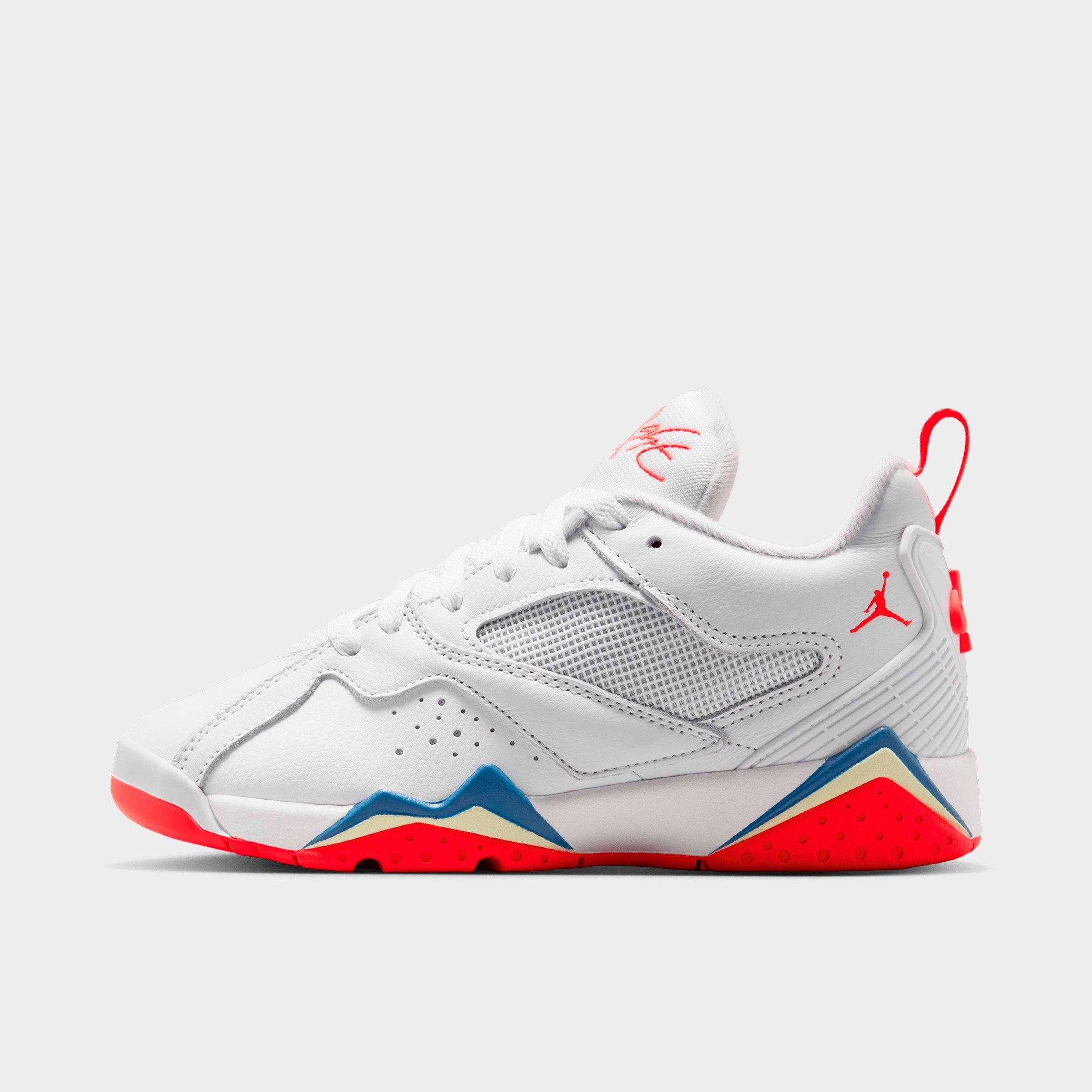 Jordan Big Kids Air MVP 92 Basketball Shoes in White/Vast Grey/Game Royal Size: 3.5