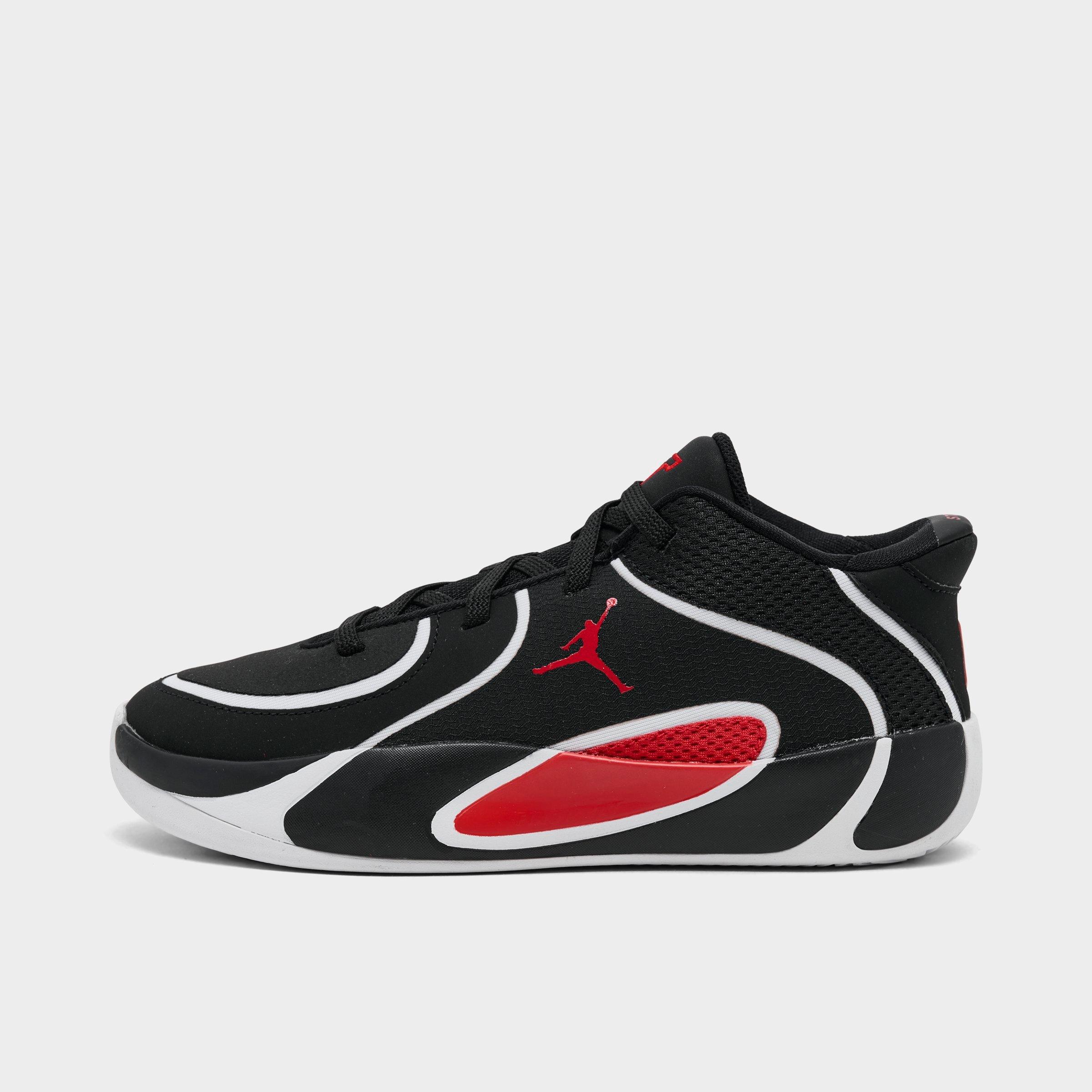 Jordan Little Kids Tatum 4 Stretch Lace Basketball Shoes in Black/White/University Red Size: 10.5