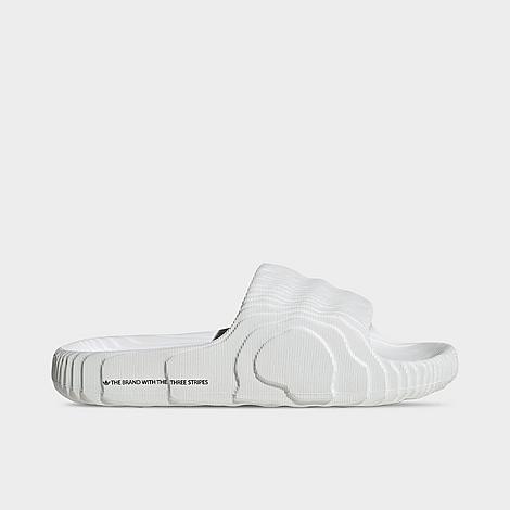 Shop Adidas Originals Adilette 22 Slide Sandals In Crystal White/crystal White/black