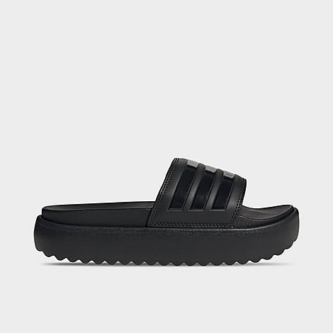 Shop Adidas Originals Adidas Women's Adilette Platform Slides In Black/black/black