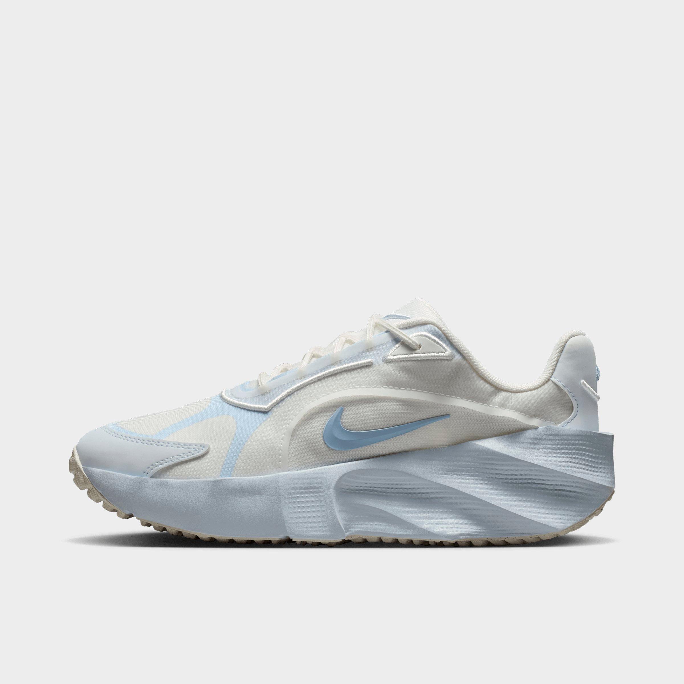 Nike Women's Aura Edge Casual Shoes in Summit White/Football Grey/Hydrogen Blue Size: 7.0