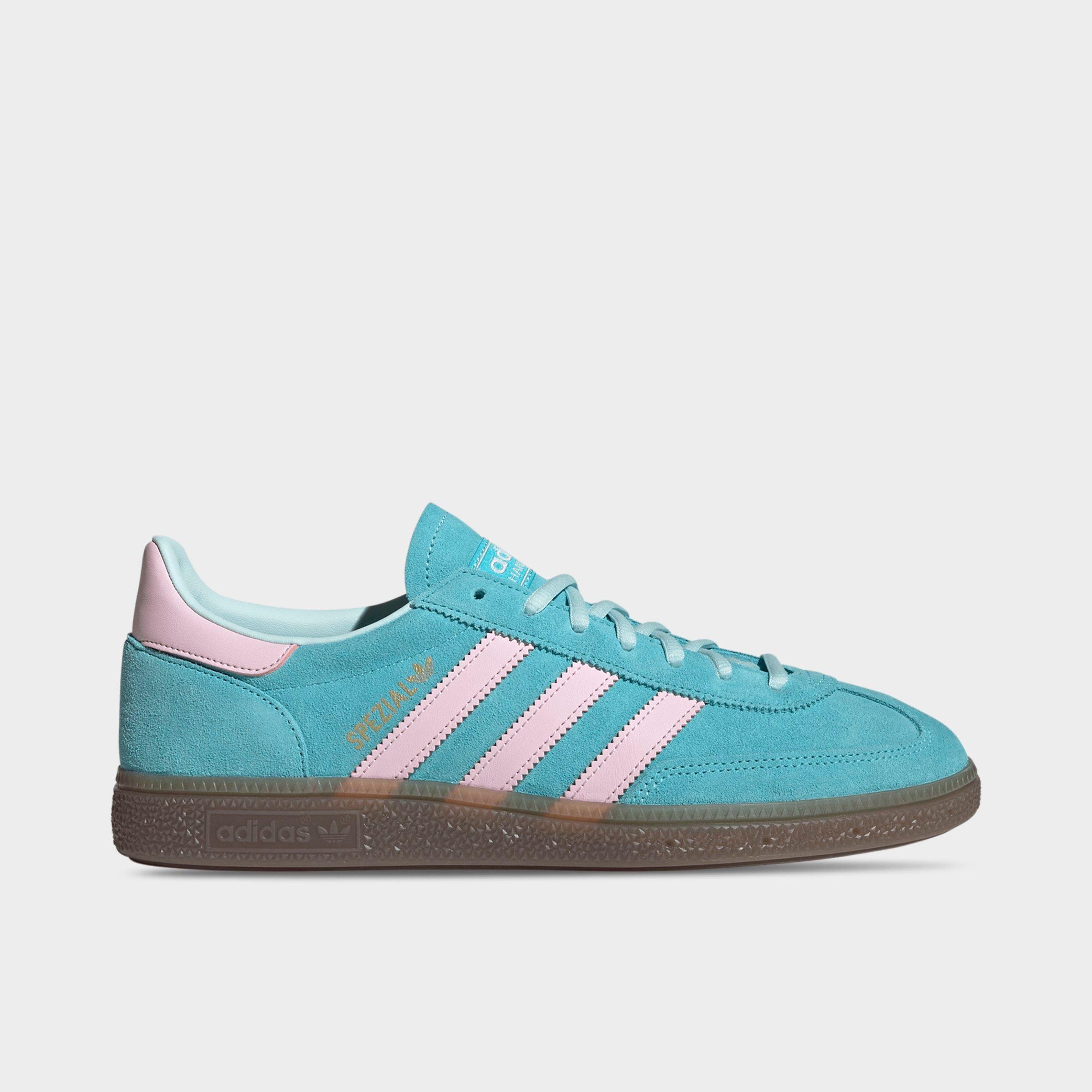 adidas Men's Originals Handball Spezial Casual Shoes in Pulse Aqua/Clear Pink/Gum Size: 7.5