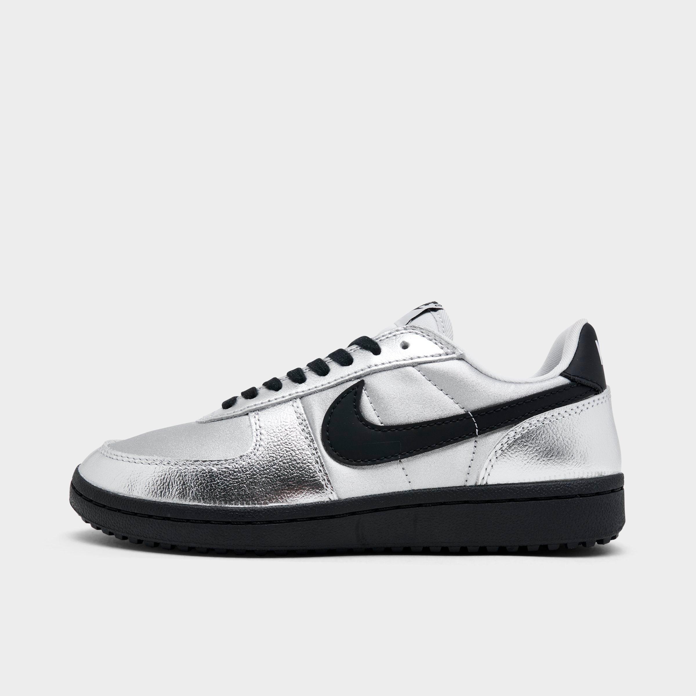 Nike Women's Field General SE Casual Shoes in Metallic Silver/Black Size: 5.0