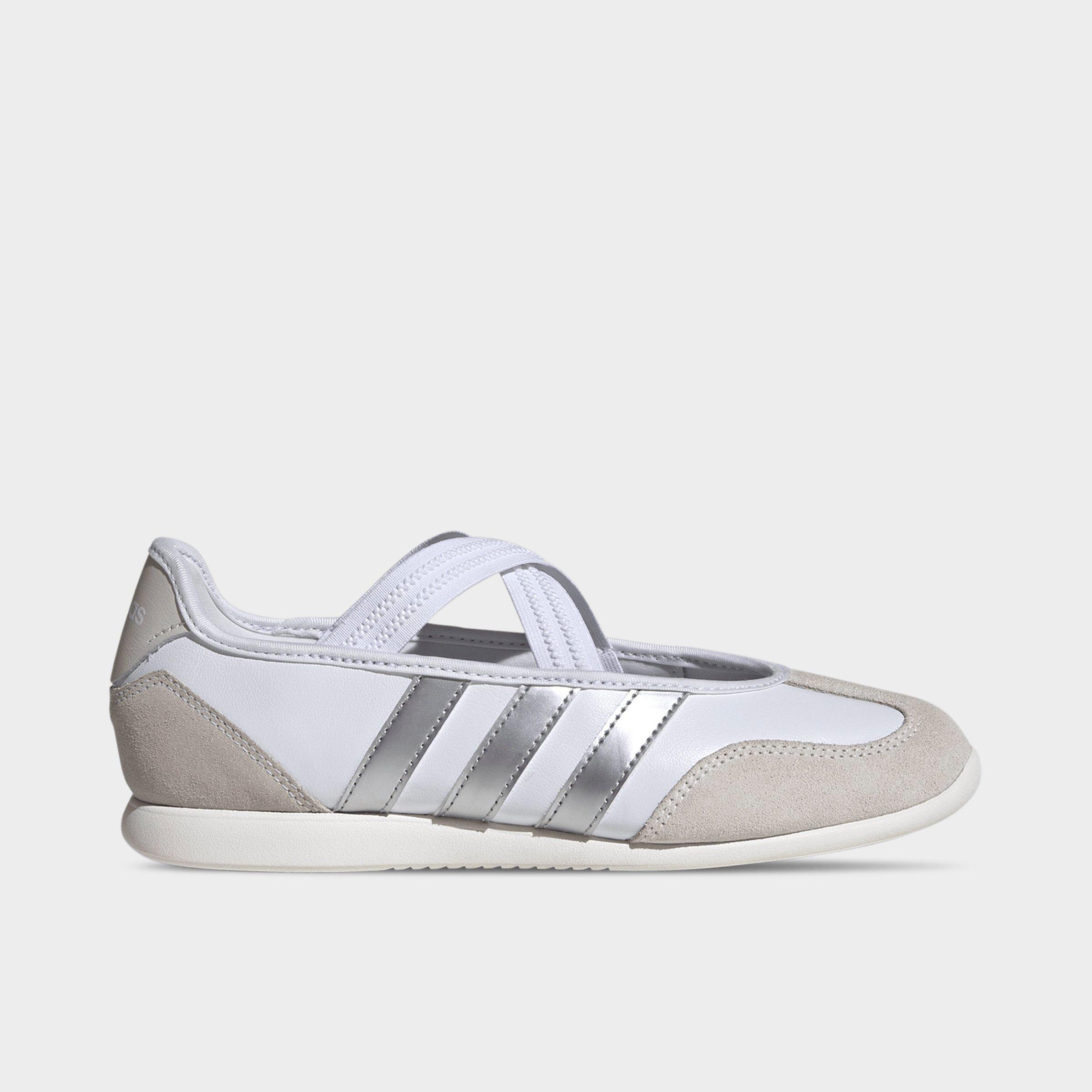 adidas Women's Barreda Mary Jane Casual Shoes in Cloud White/Silver Metallic/Off White Size: 8.5