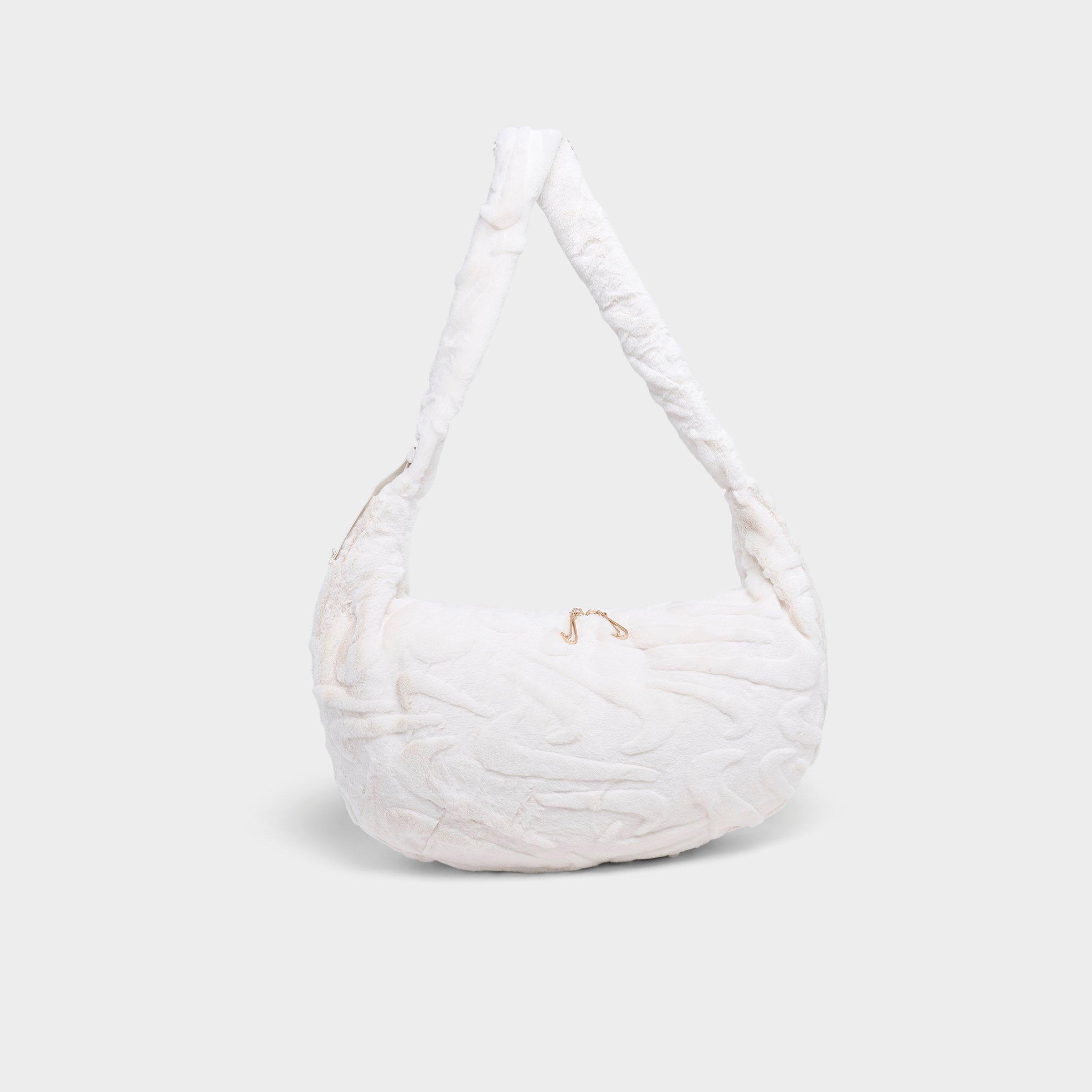 Nike Sportswear Faux Fur Slouchy Bag (19l) In White