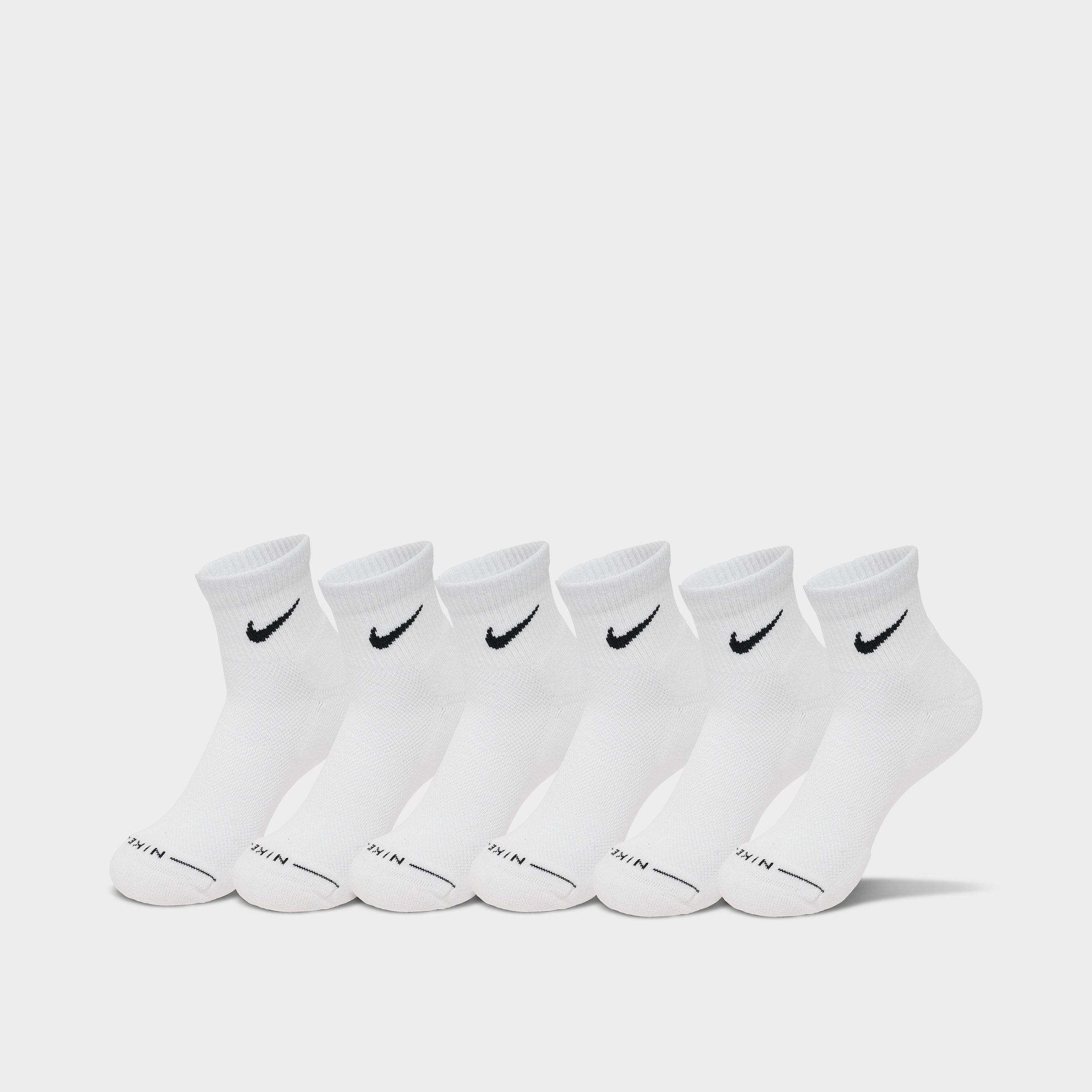 Nike Men's Everyday Elevated Ankle Socks (6-Pack) in White/Black Size: Large