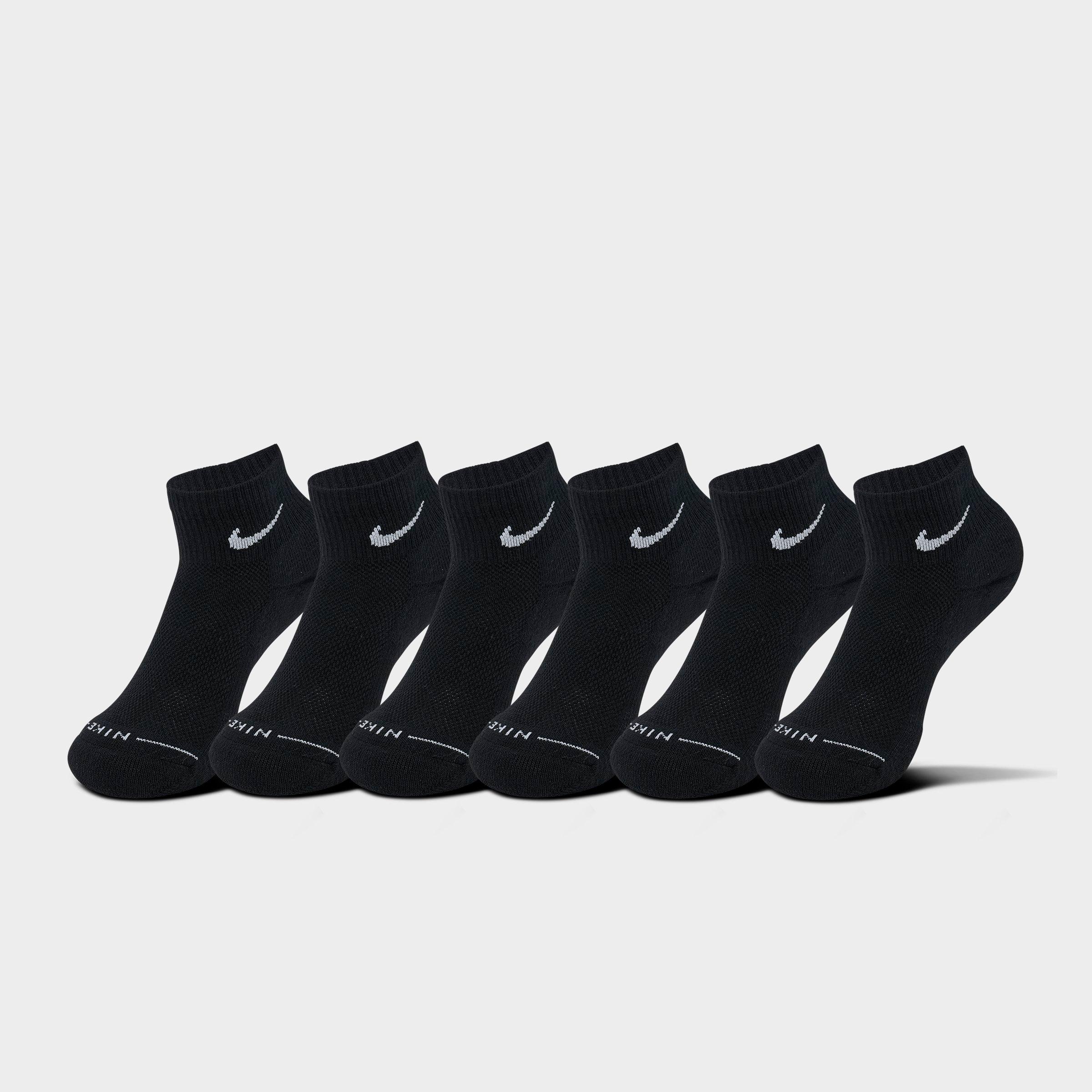 Nike Men's Everyday Elevated Ankle Socks (6-Pack) in Black/White Size: Medium