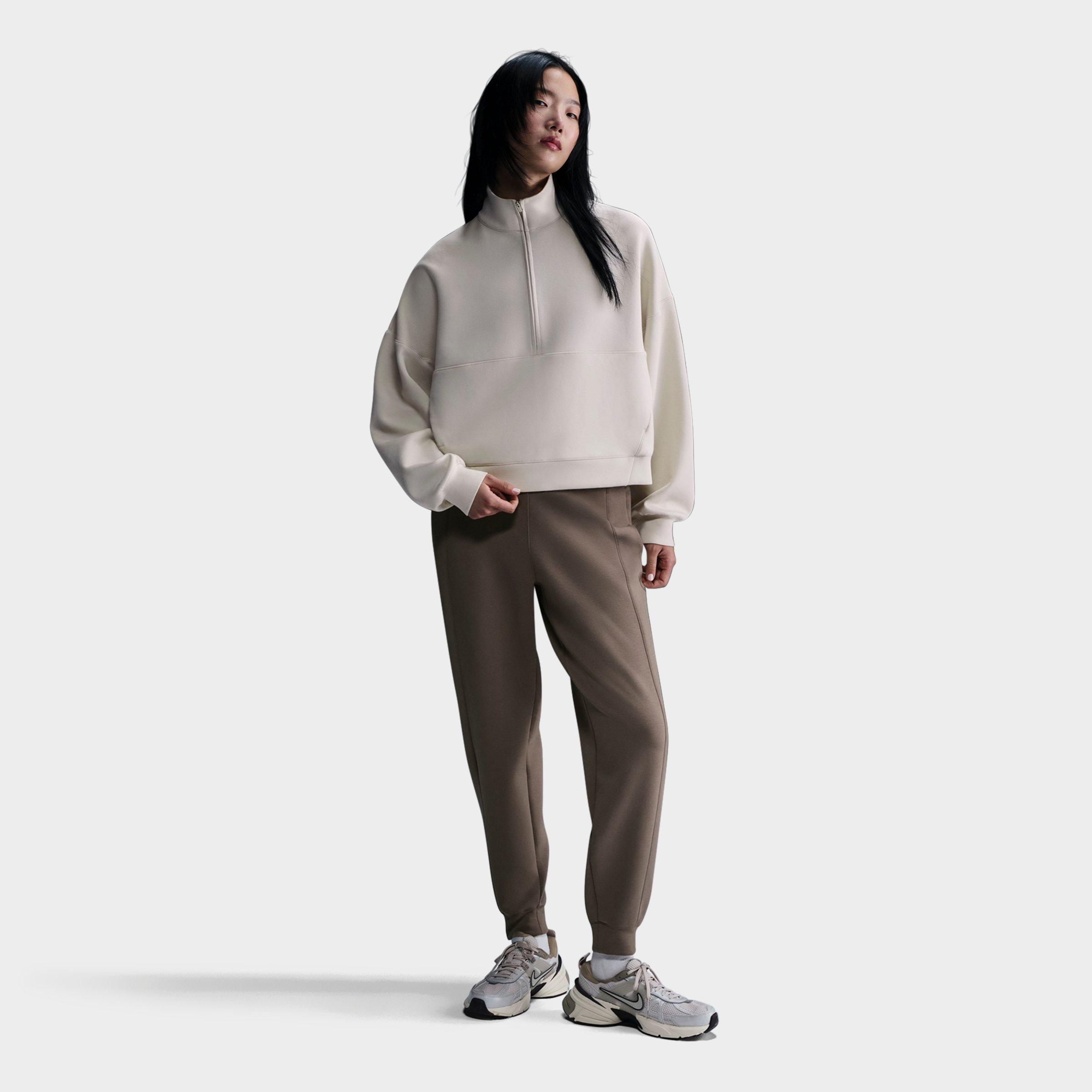 Nike Women's 24/7 ImpossiblySoft Dri-FIT Oversized Half-Zip Top in Lt Orewood Brn/Lt Ir Size: 2XS