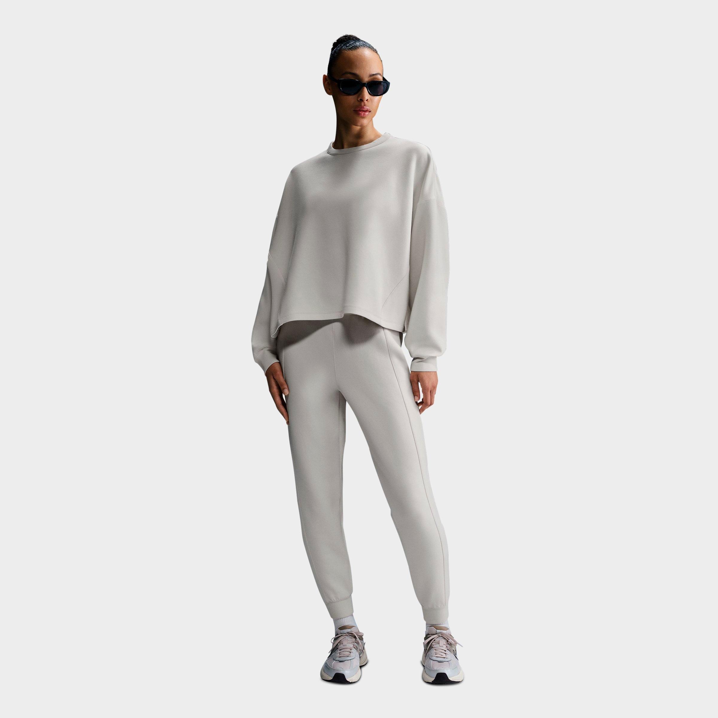 Nike Women's 24/7 Impossiblysoft Dri-fit Oversized Crewneck Sweatshirt In Gray