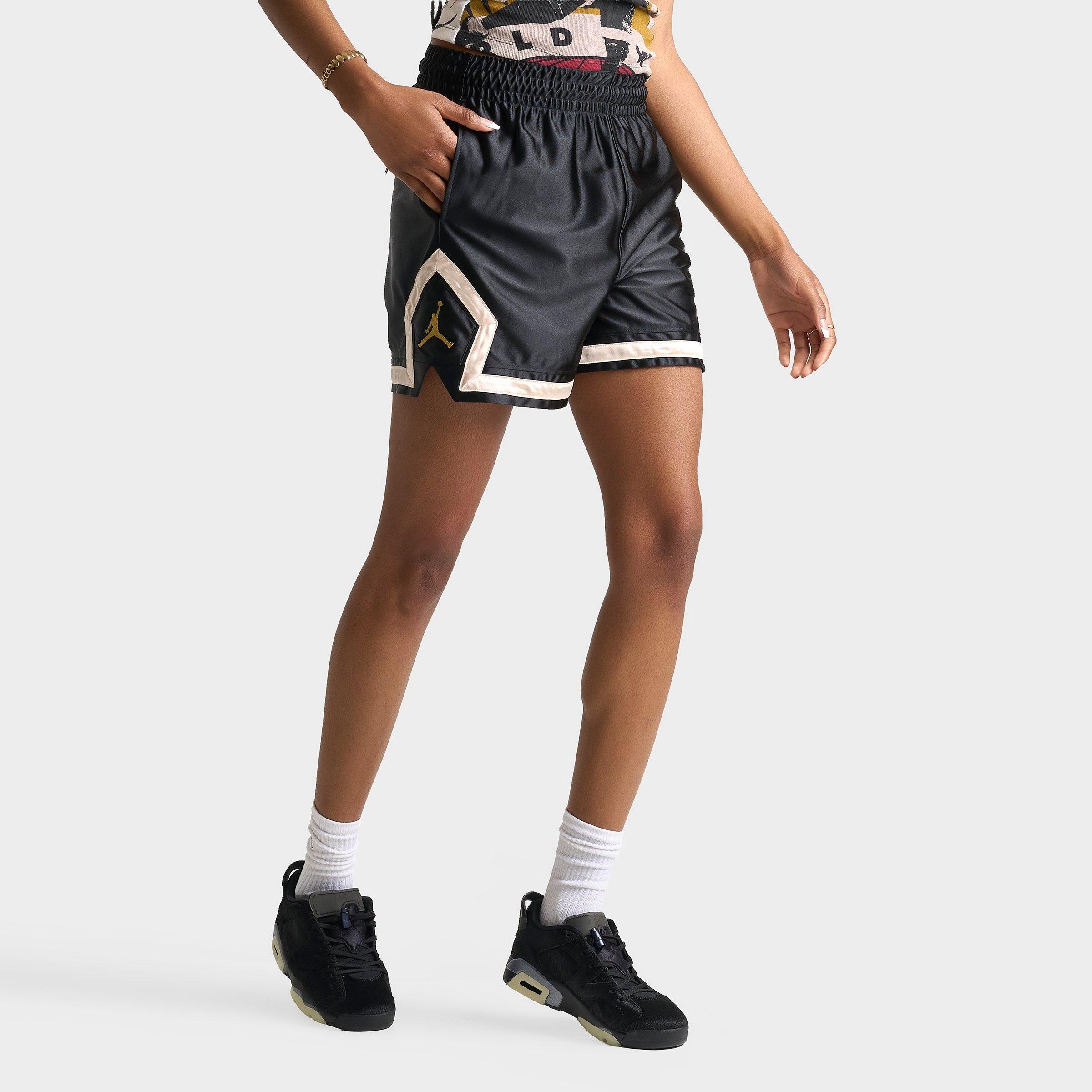 Jordan Women's Sport 4" Diamond Basketball Shorts in Black/Metallic Gold Size: Medium