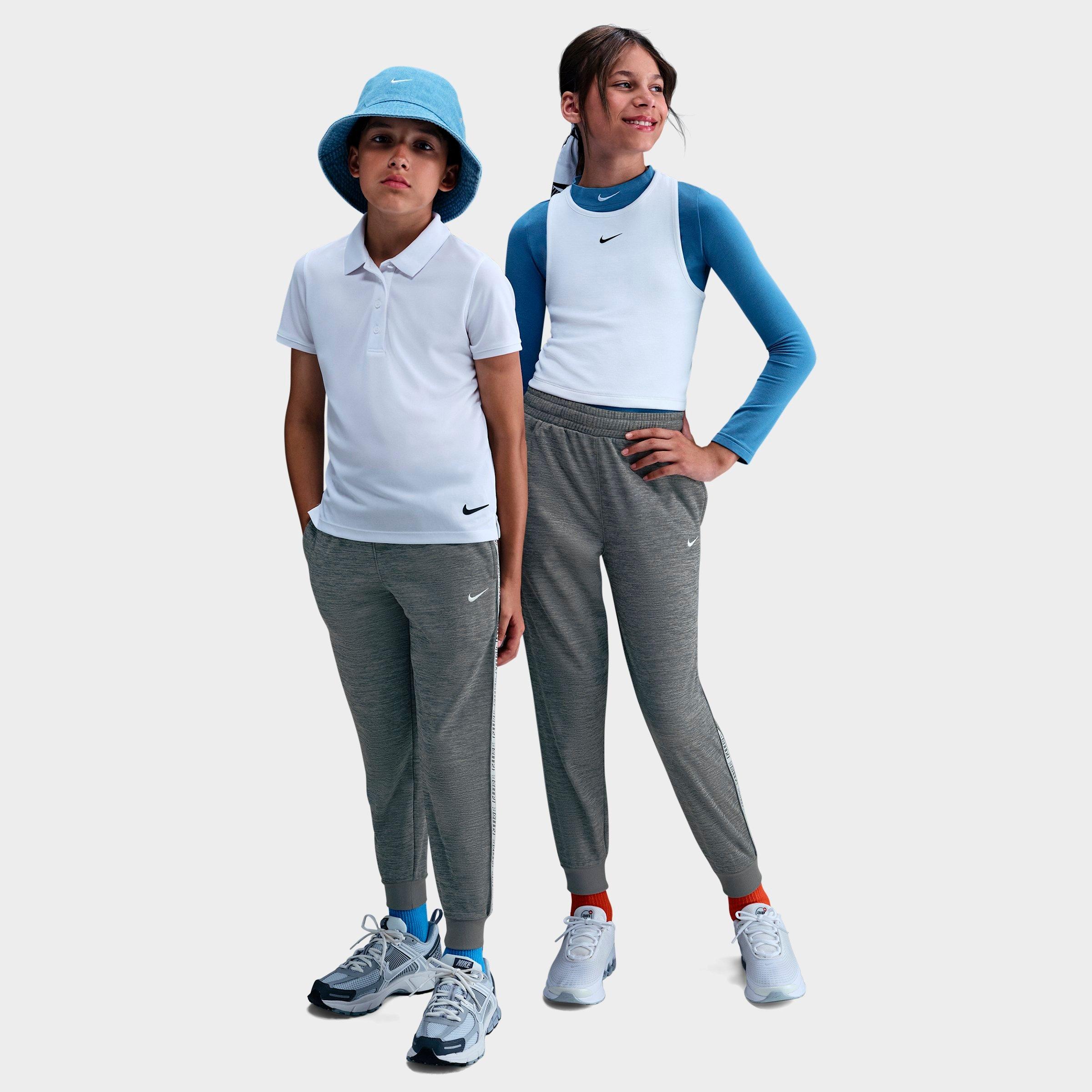 Nike Big Kids Sportswear Club Dri-FIT Jogger Pants in Smoke Grey/Particle Grey/Heather Size: