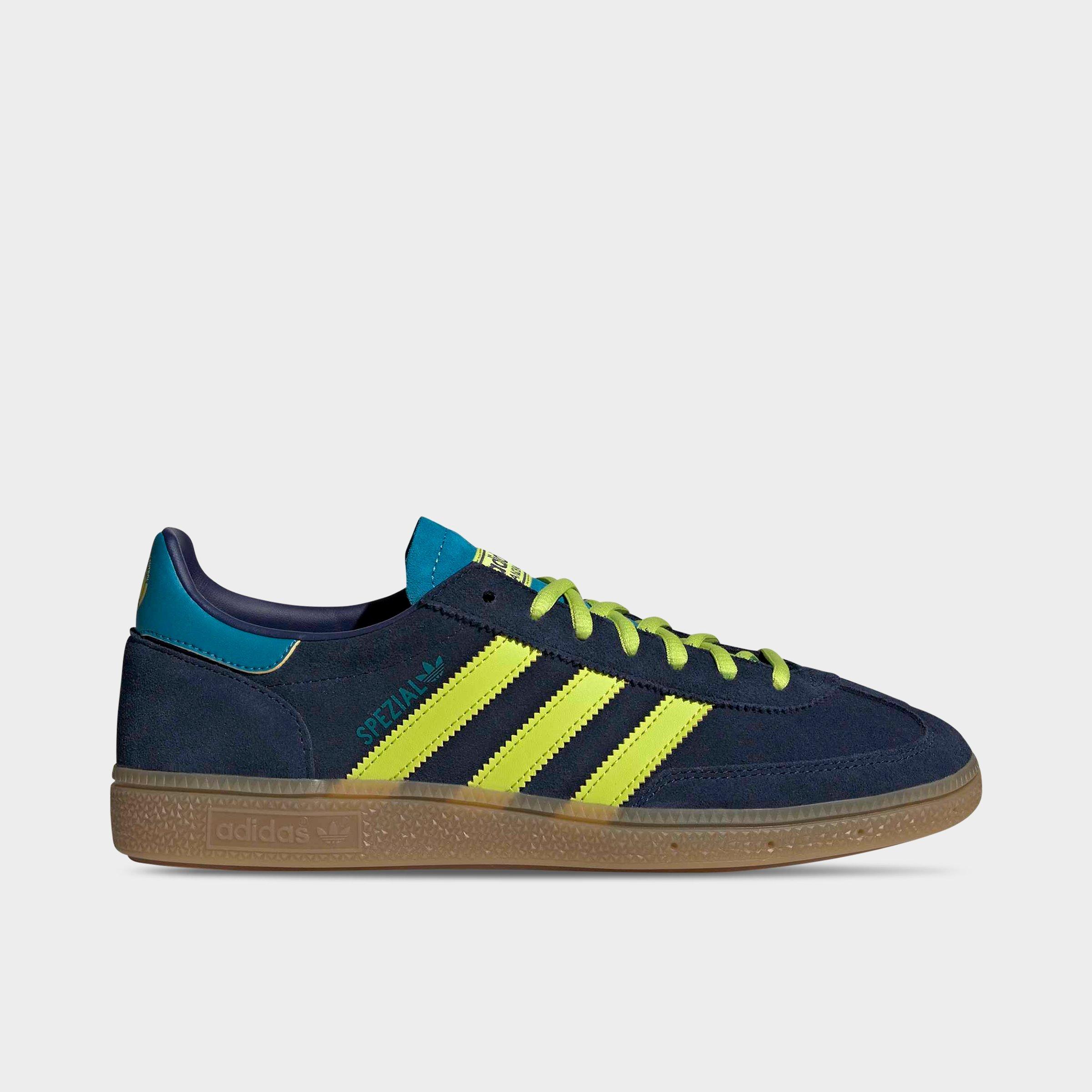adidas Men's Originals Colombia Handball Spezial Casual Shoes in Mystery Petrol/Team Navy Blue/Semi Solar Yellow Size: 7.5