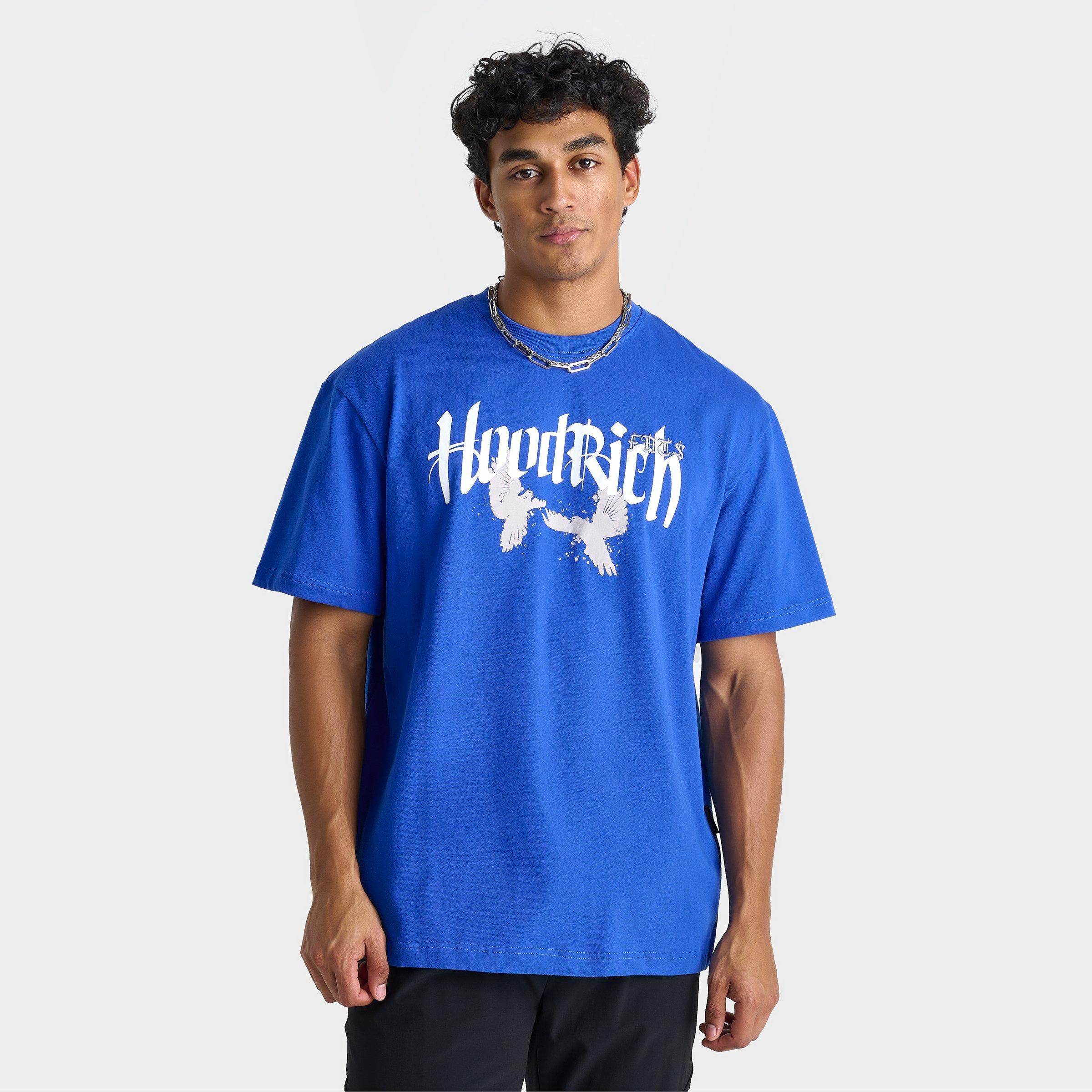 Hoodrich Men's OG Rise T-Shirt in Blue/Blue Size XL 100% Cotton