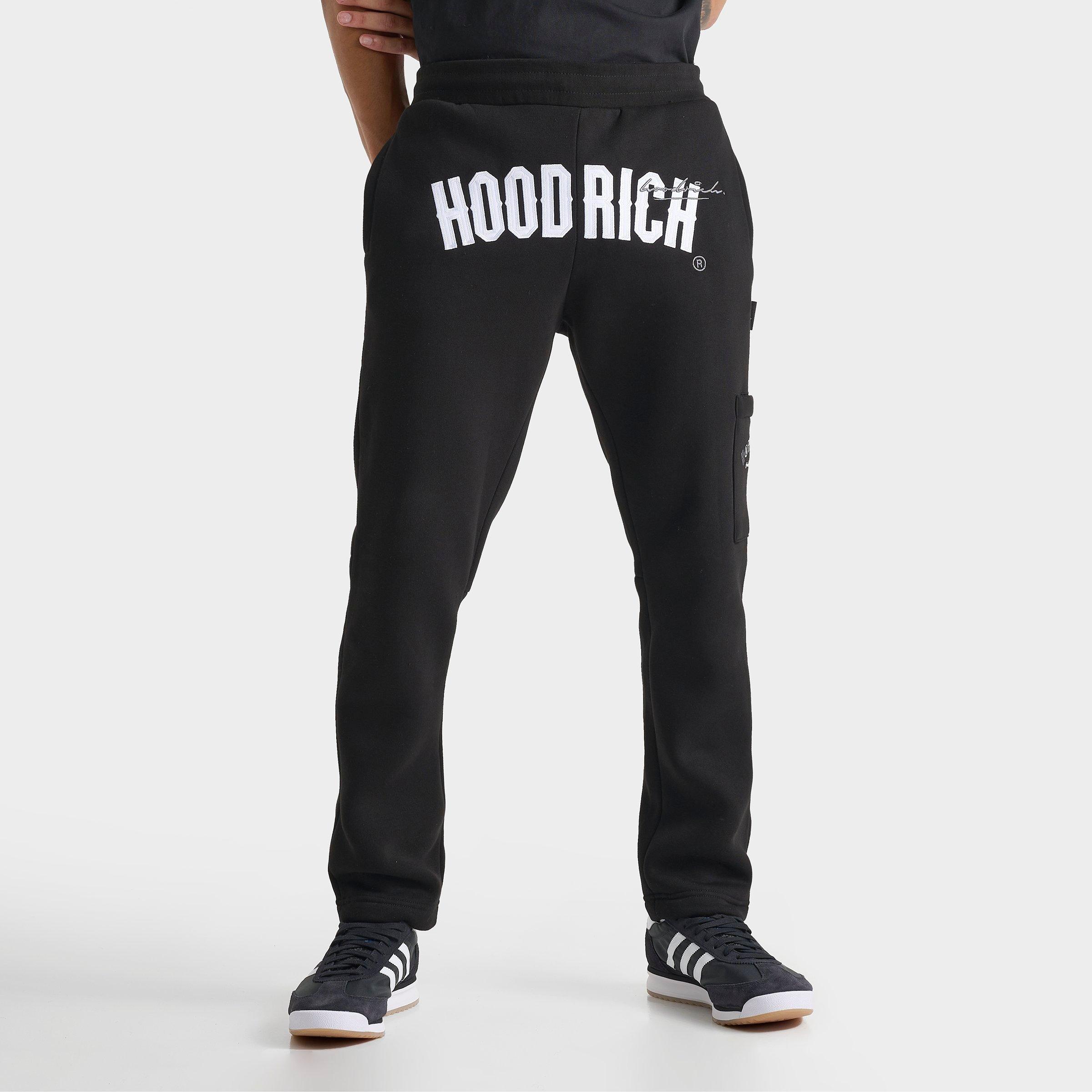 Hoodrich Men's OG Heat Cargo Sweatpants in Black/Black Size XL Cotton/Polyester/Fleece