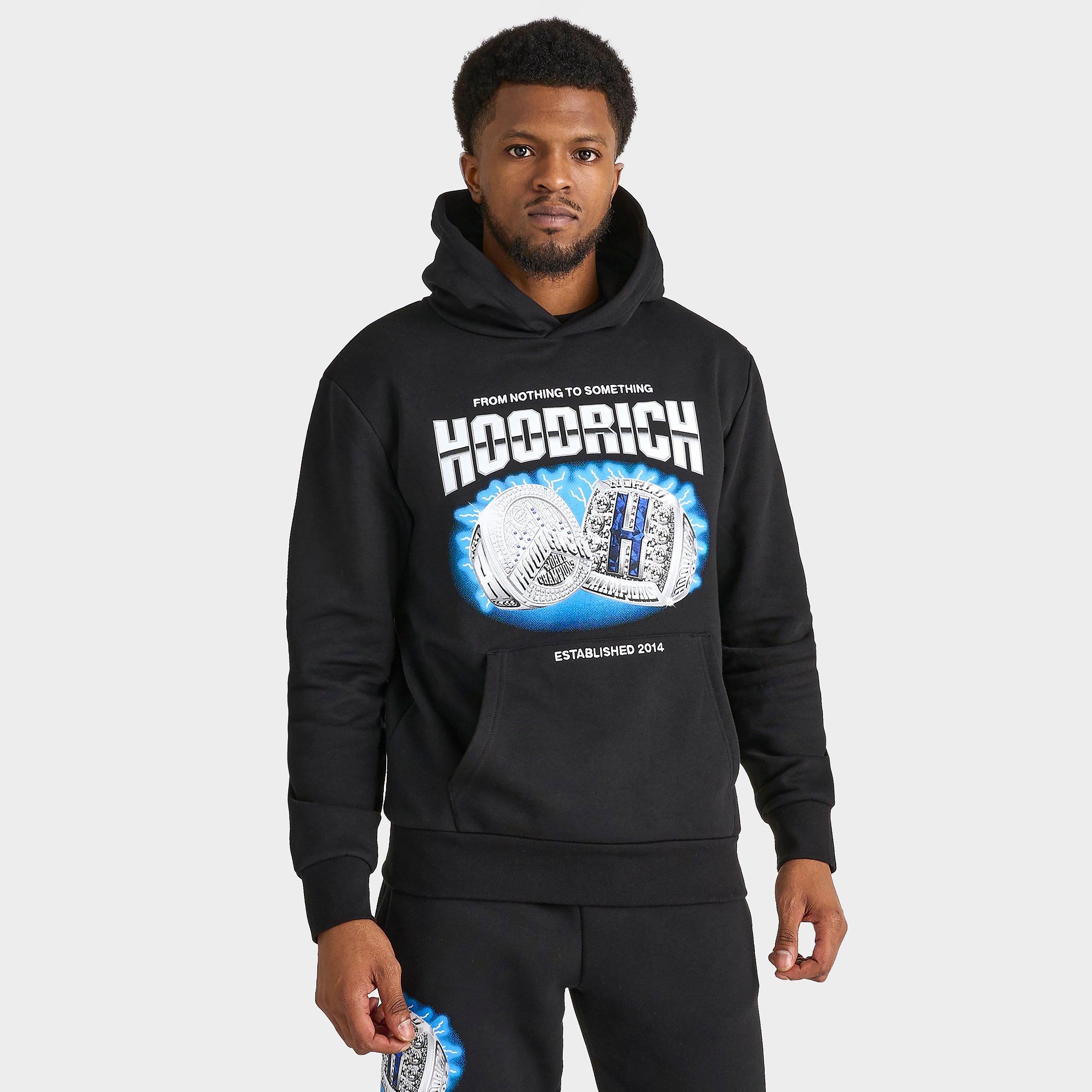 Shop Hoodrich Men's Championship Hoodie In Black/white/deja Vu Blue