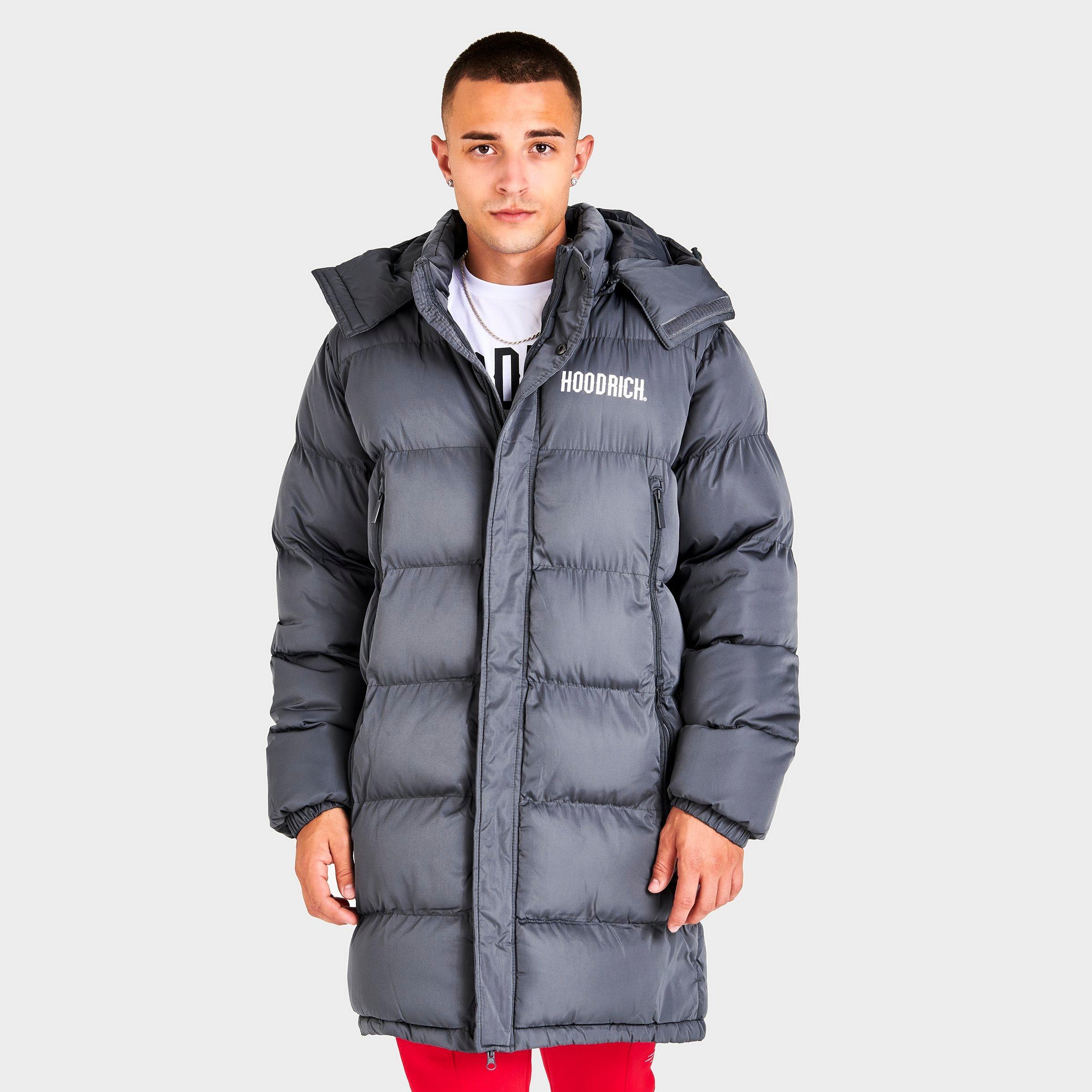 Hoodrich Men's Og Stack Logo Longline Puffer Jacket In Grey ModeSens