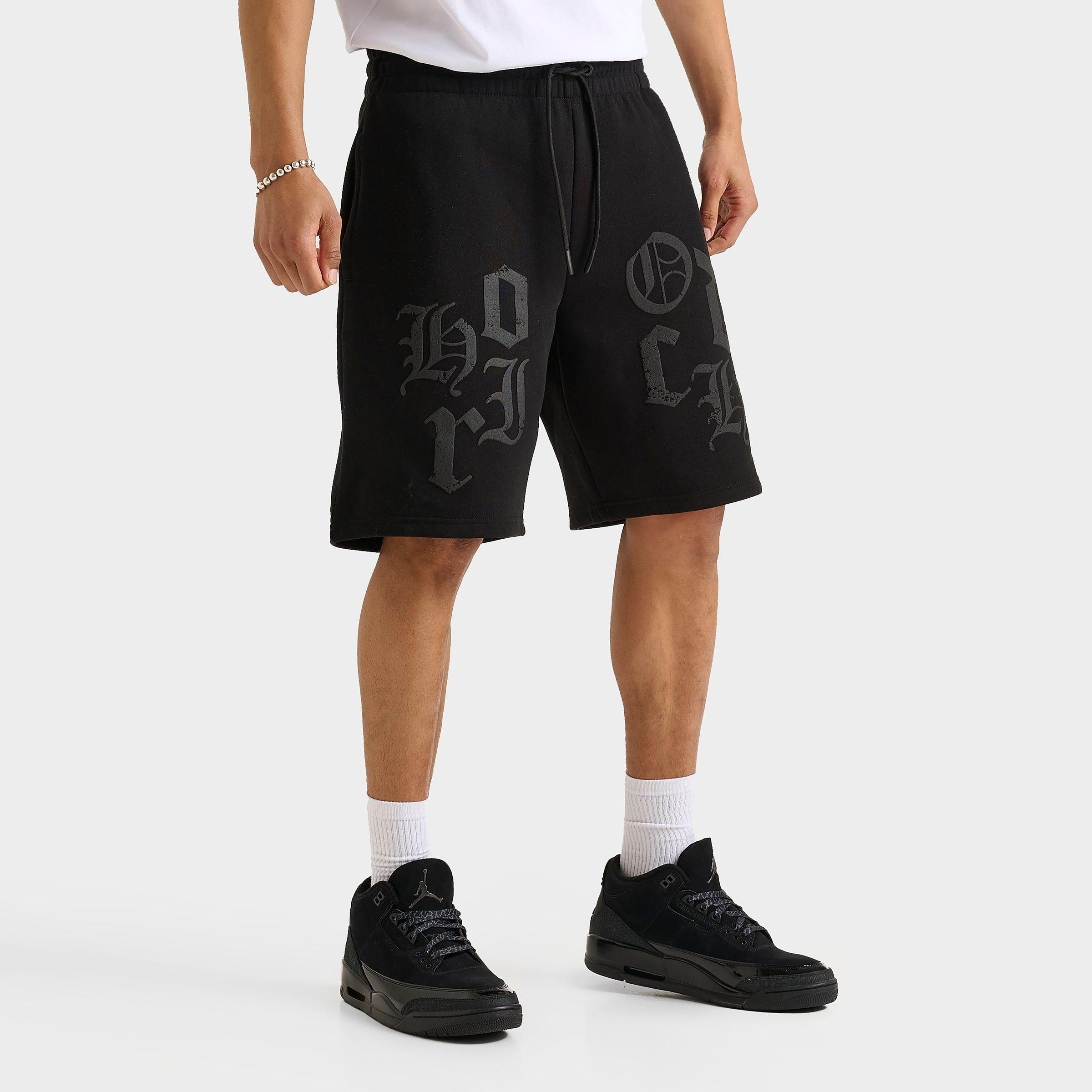 Hoodrich Men's Crown Graphic Fleece Shorts in Black/Black Size Small