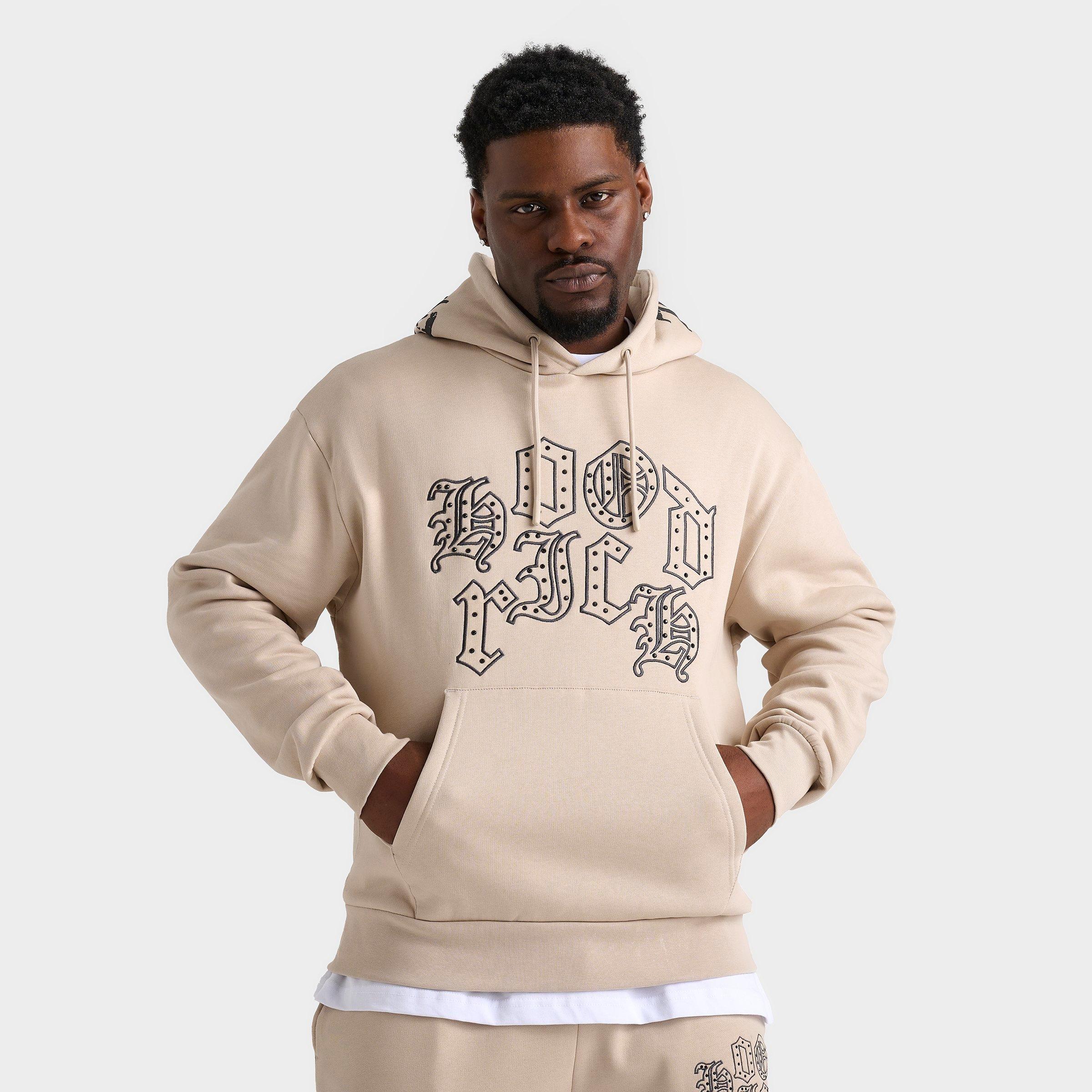 Hoodrich Men's Crown Pullover Hoodie in Beige/Oxford Tan Size 2XL Cotton/Polyester/Fleece