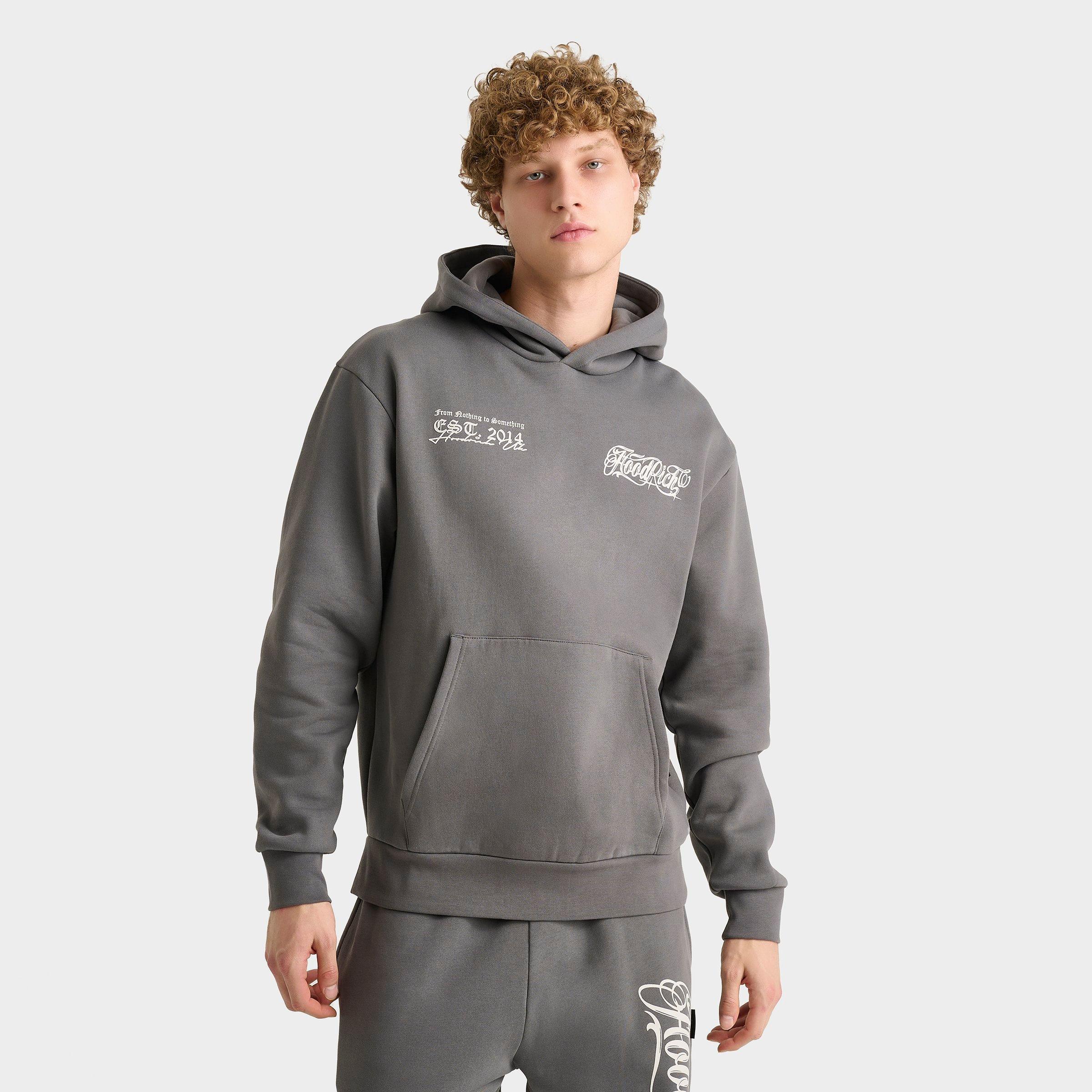 Hoodrich Men's Legacy Pullover Hoodie in Grey/Grey Size Large 100% Cotton/Fleece