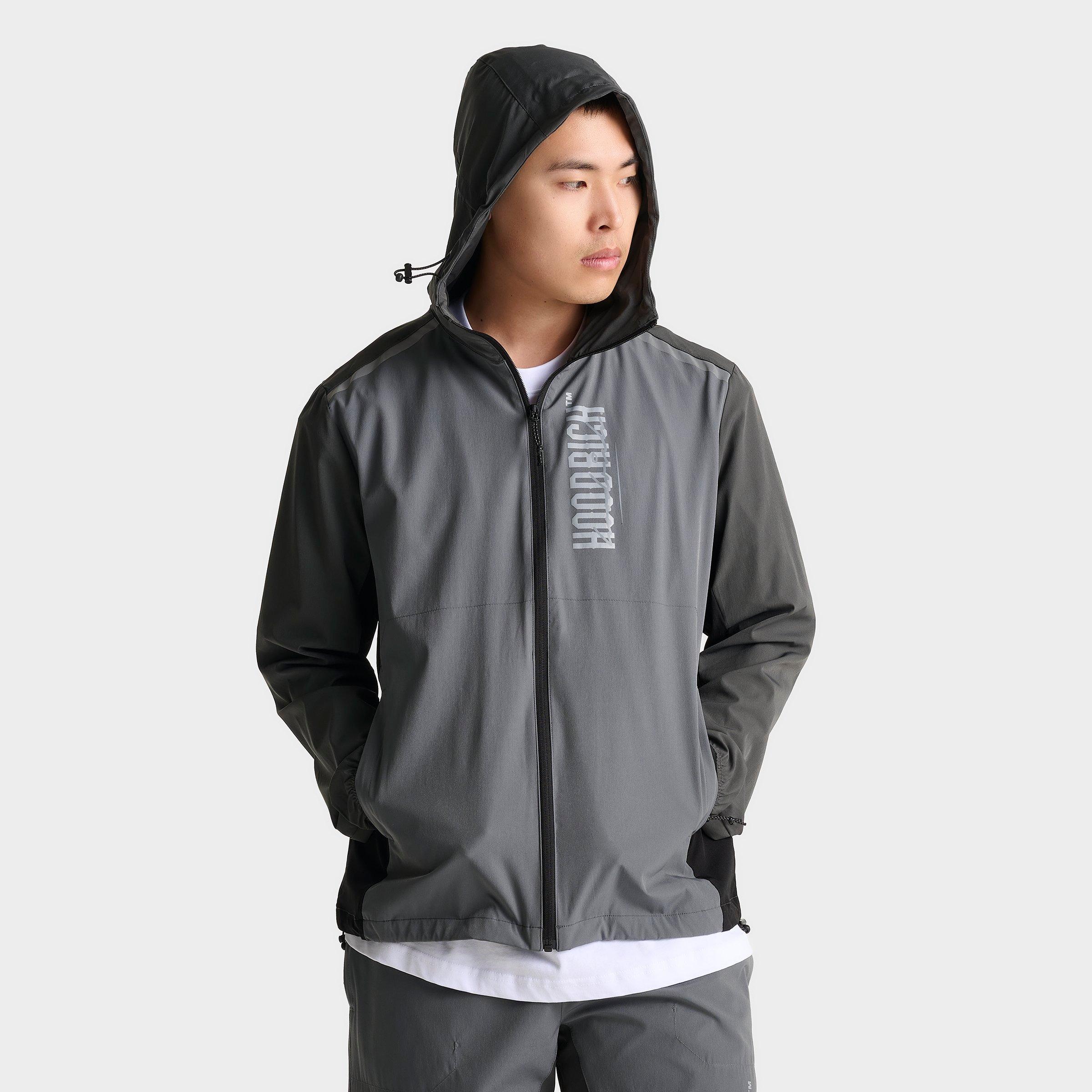 Hoodrich Men's Momentum Woven Full-Zip Jacket in Grey/Grey Size Small