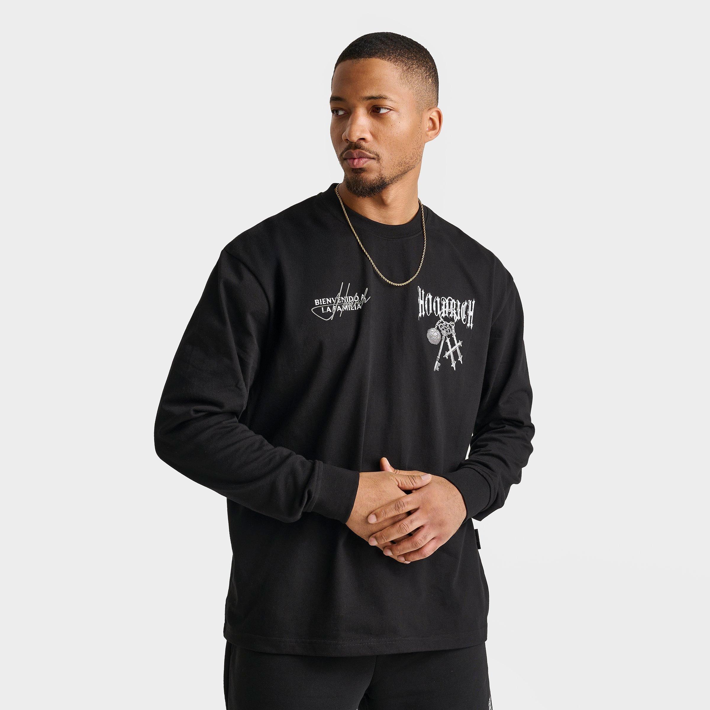 Hoodrich Men's Rite Long-Sleeve T-Shirt in Black/Black Size Small 100% Cotton/Jersey Shirt 