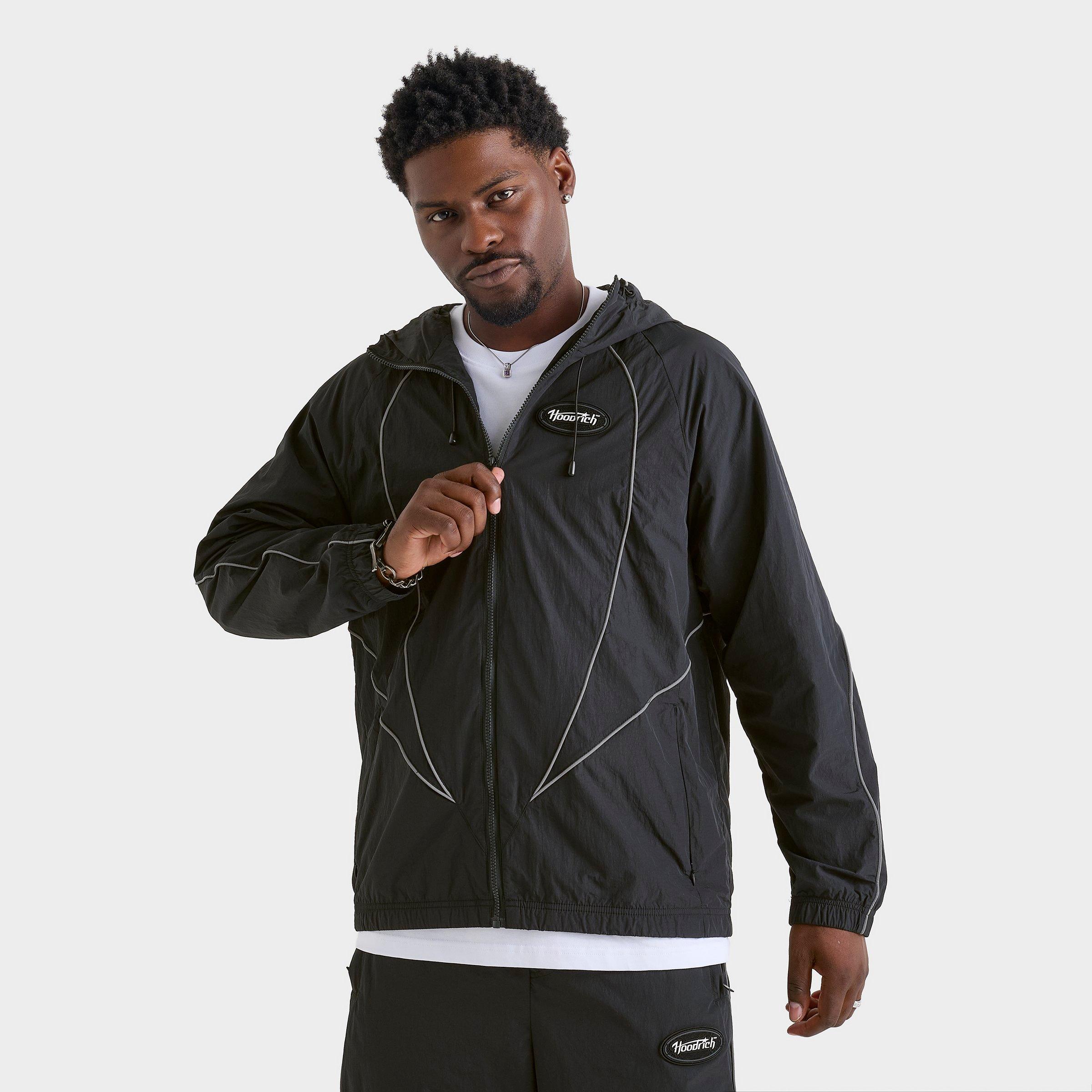 Hoodrich Men's Cypher Woven Full-Zip Jacket in Black/Reflective Size: Small