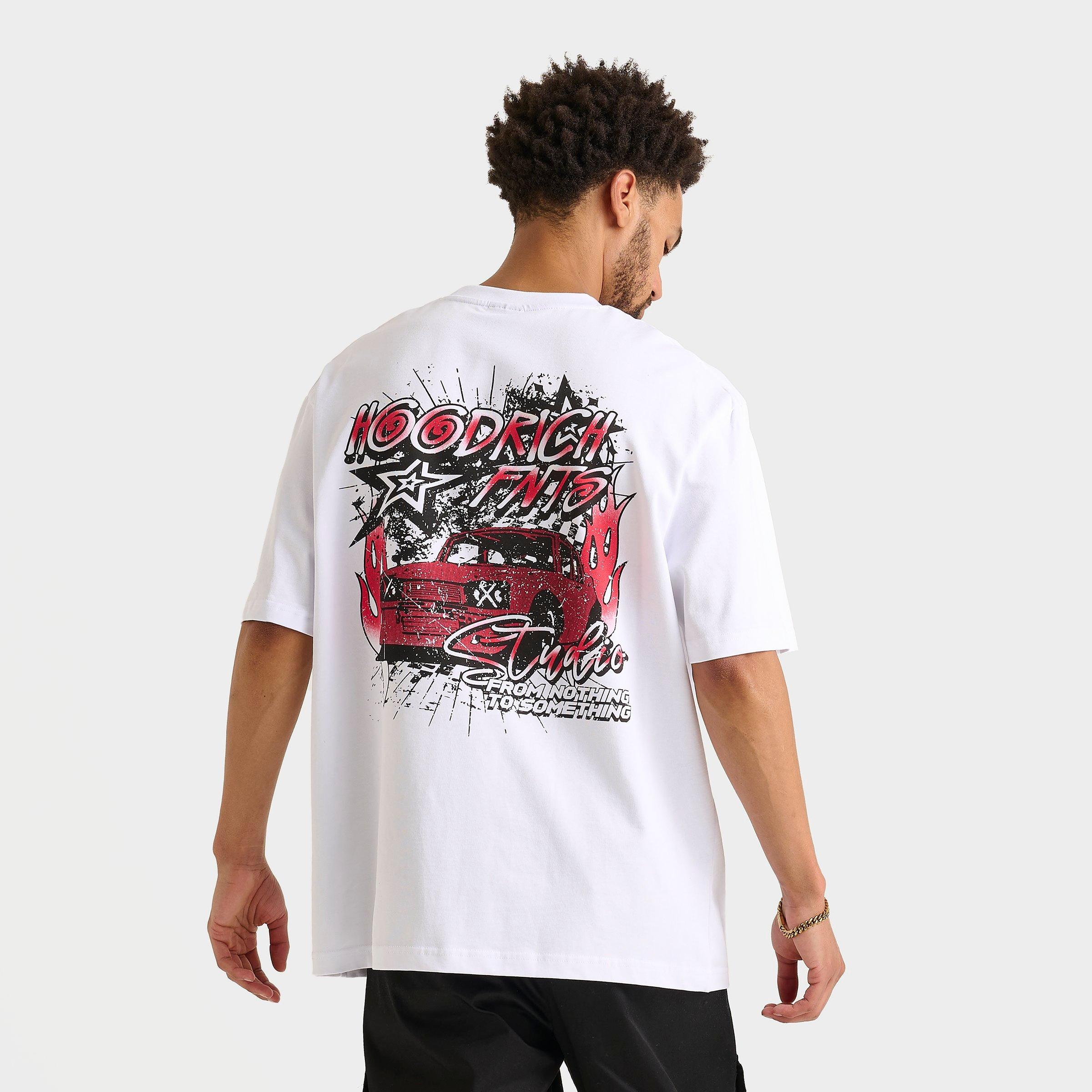 Hoodrich Men's Racing Oversized T-Shirt in White/White Size Small 100% Cotton