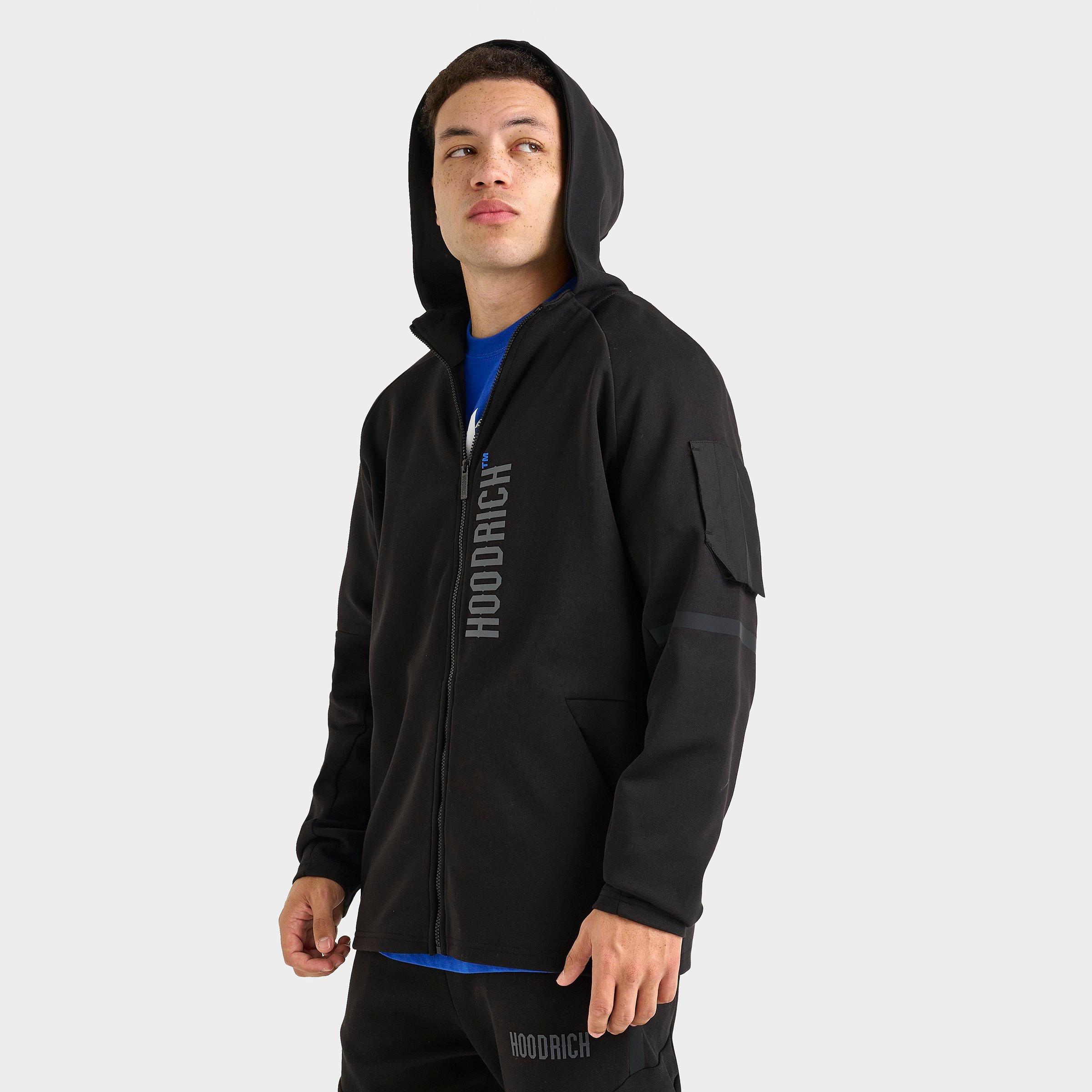 Hoodrich Men's Cycle Full-Zip Hoodie in Black/Black Size Small Cotton/Polyester