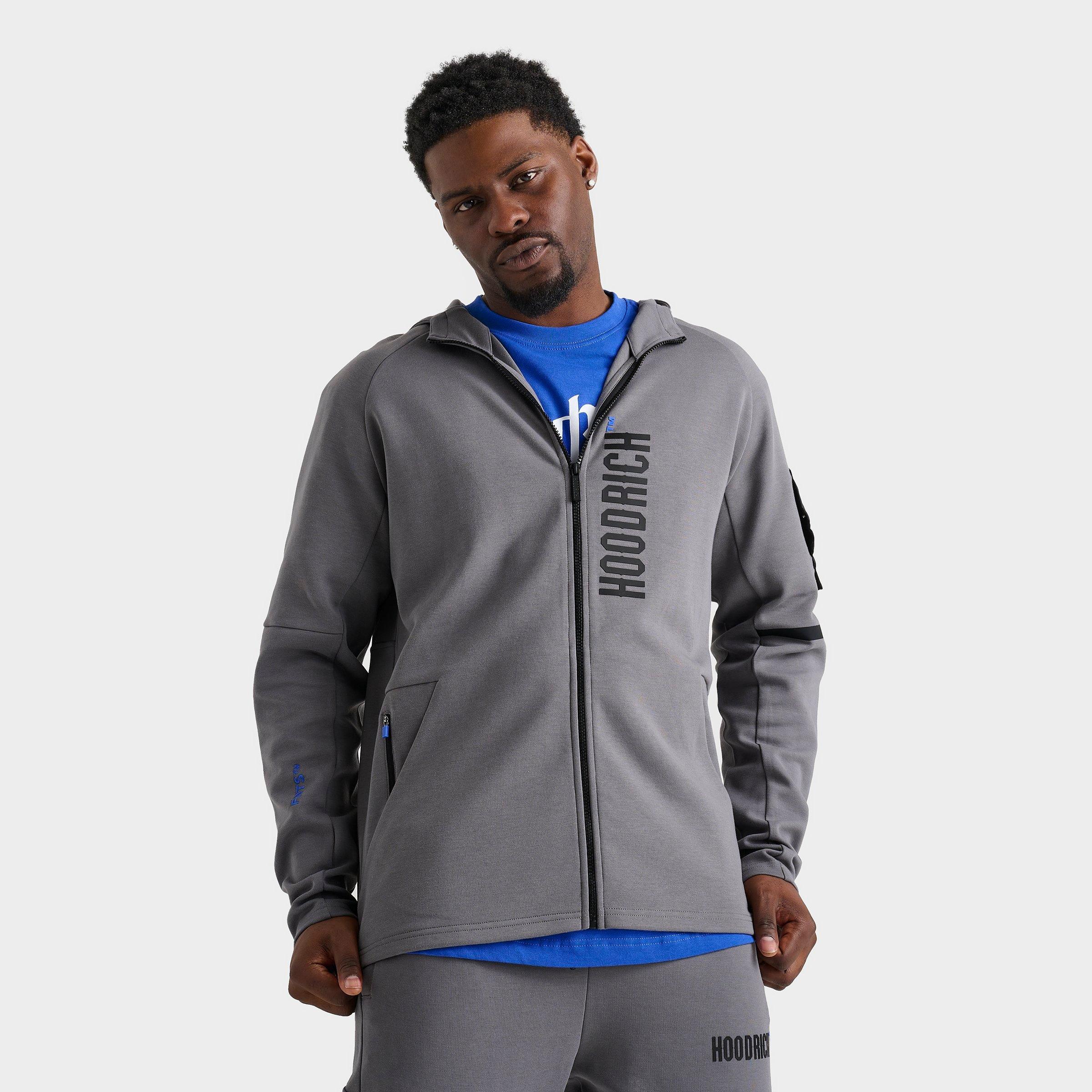 Hoodrich Men's Cycle Full-Zip Hoodie in Grey/Grey Size Small Cotton/Polyester