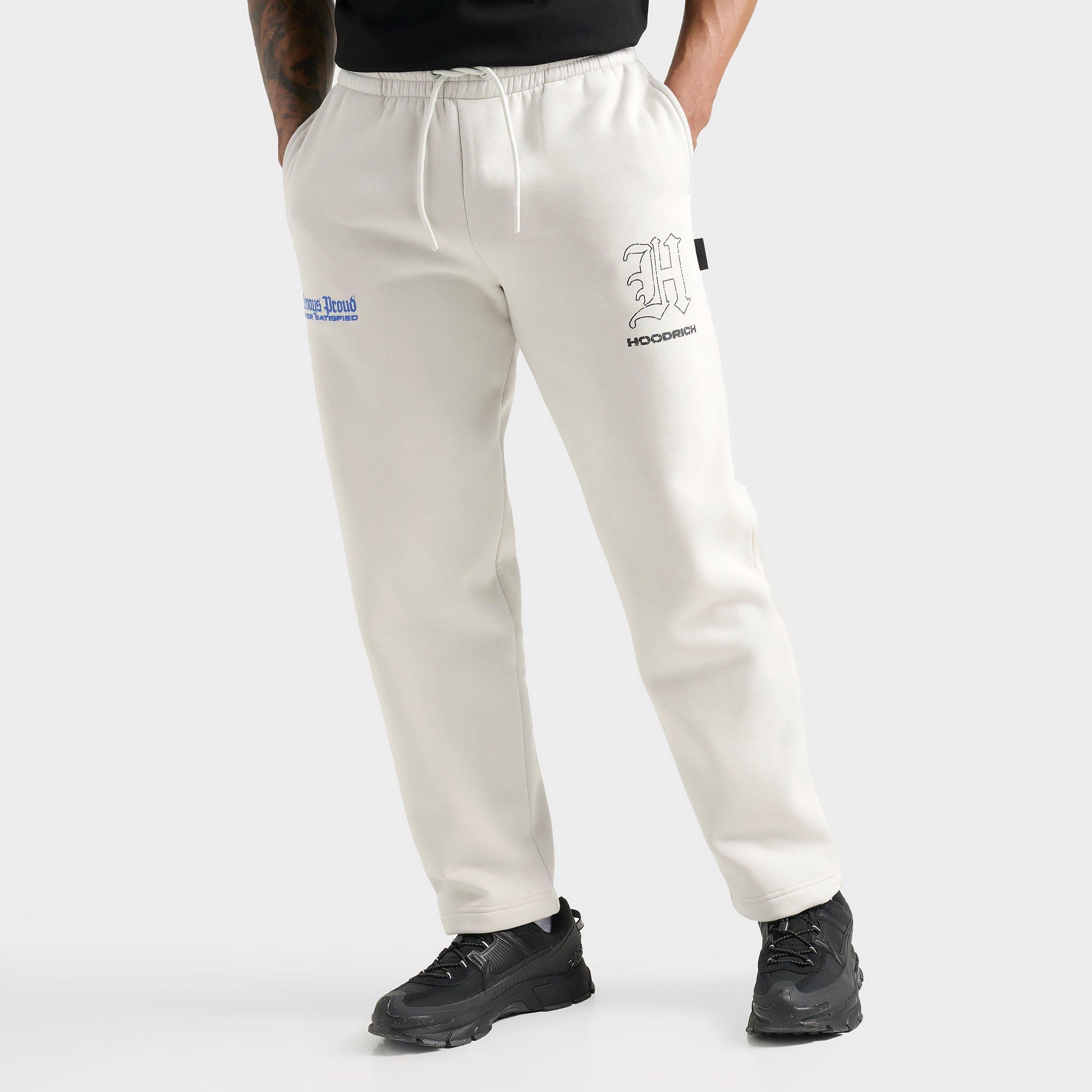 Hoodrich Men's Blaze Graphic Fleece Sweatpants in Grey/Black/Blue Size: Small