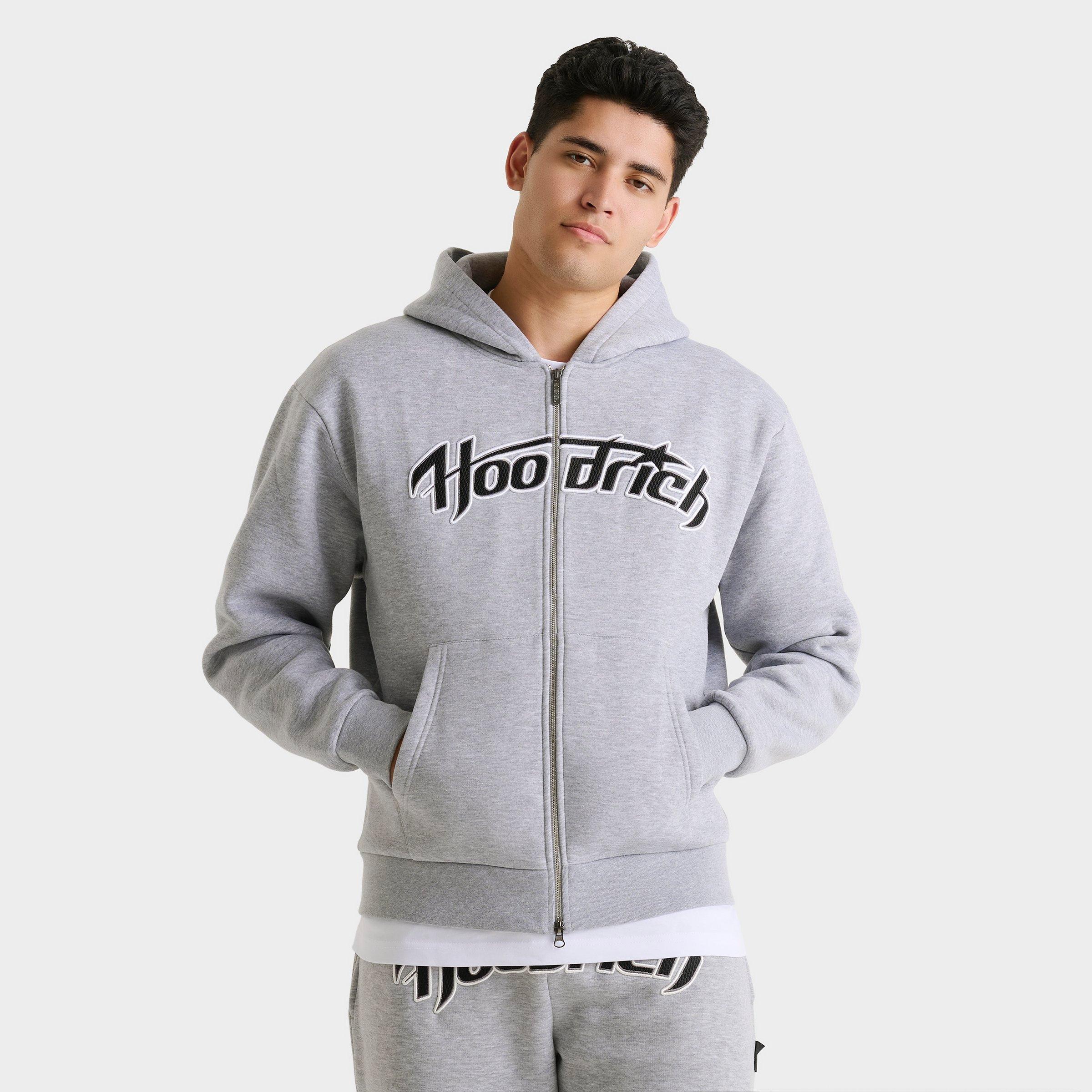 Hoodrich Men's Galaxy Oversized Full-Zip Hoodie in Grey Heather Size: Small