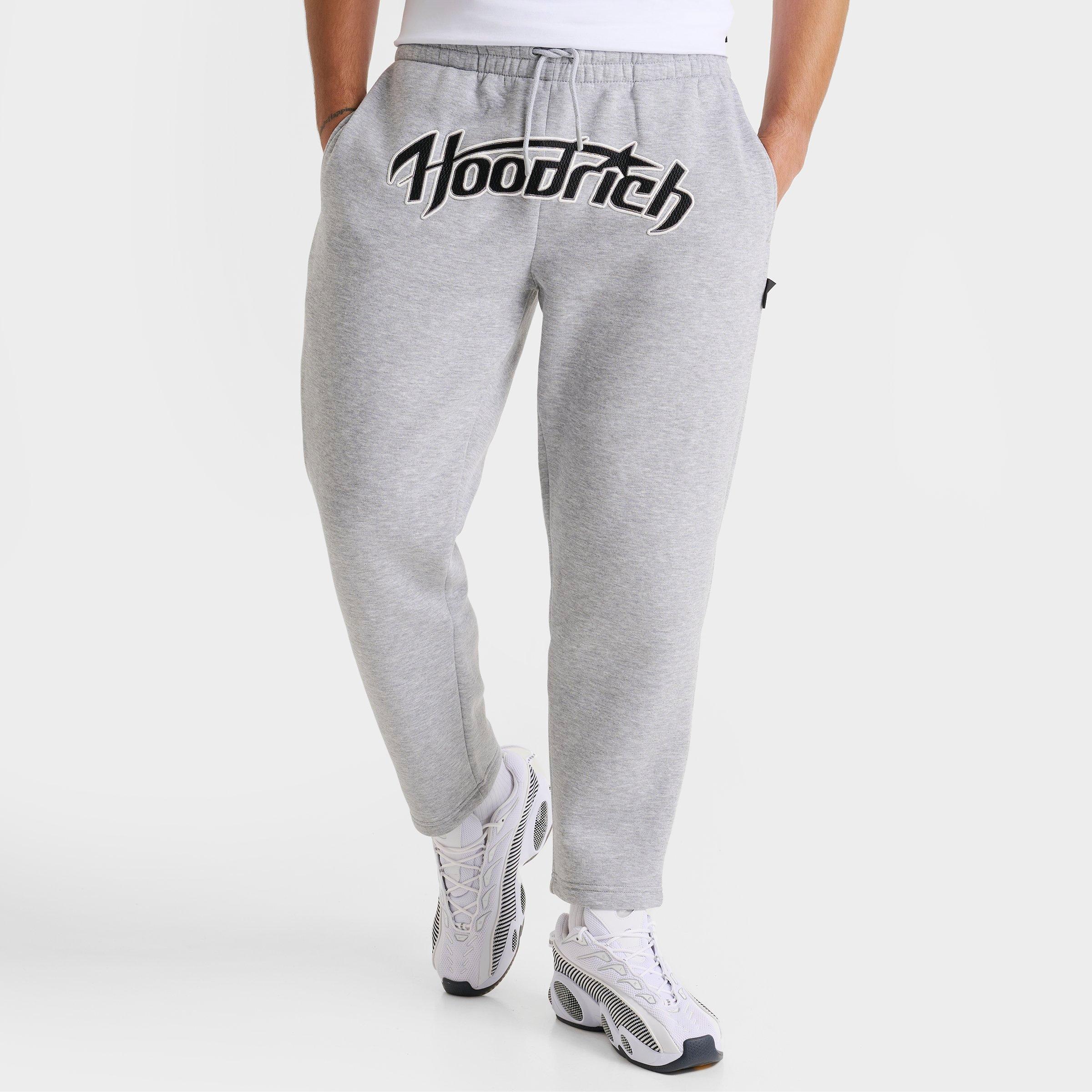 Hoodrich Men's Galaxy Oversized Open Hem Fleece Jogger Pants in Grey Heather Size: Small