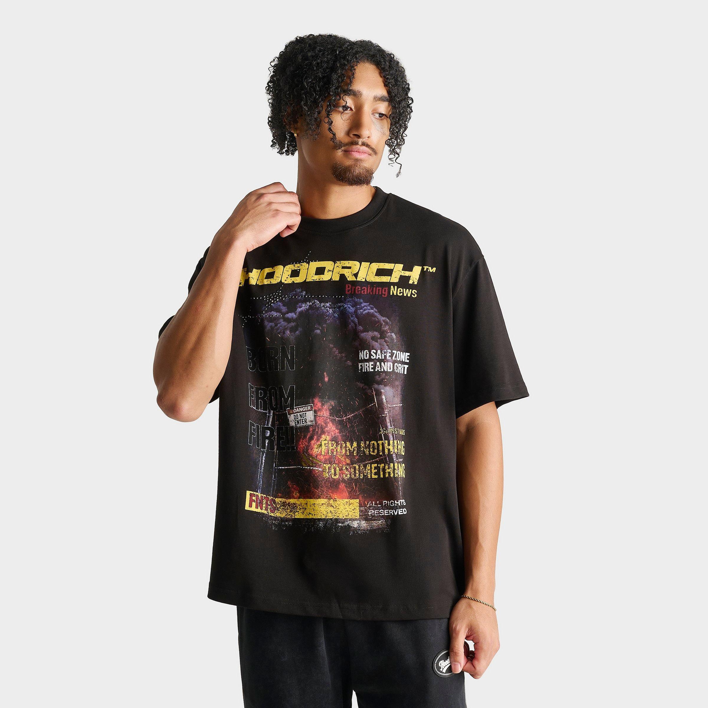 Hoodrich Men's Breaking News Graphic T-Shirt in Black Size: XL