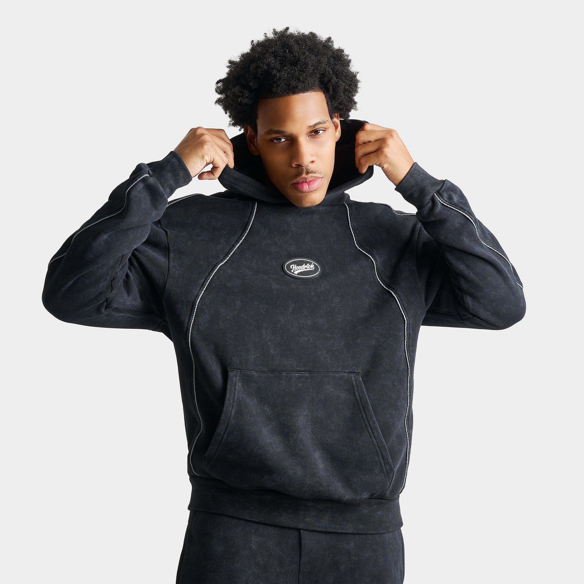 Hoodrich Men's Stade Cypher Fleece Pullover Hoodie in Black Wash Size: Small