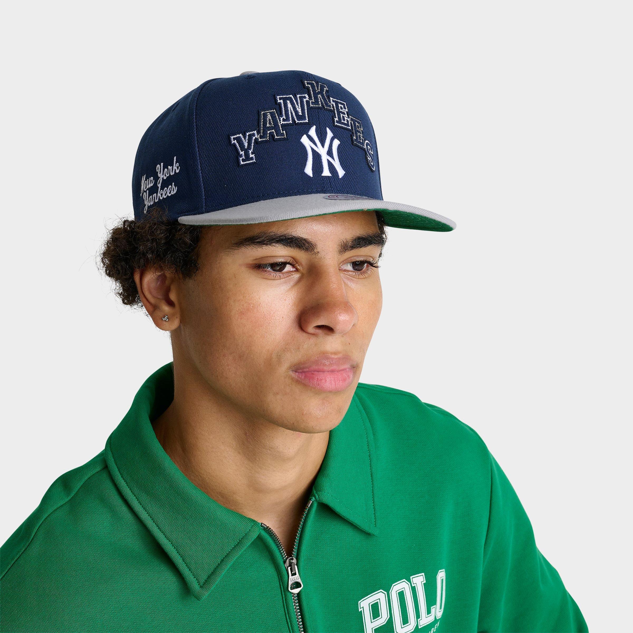 Mitchell & Ness New York Yankees MLB Uprise Original Fit Snapback Hat in Navy/Grey