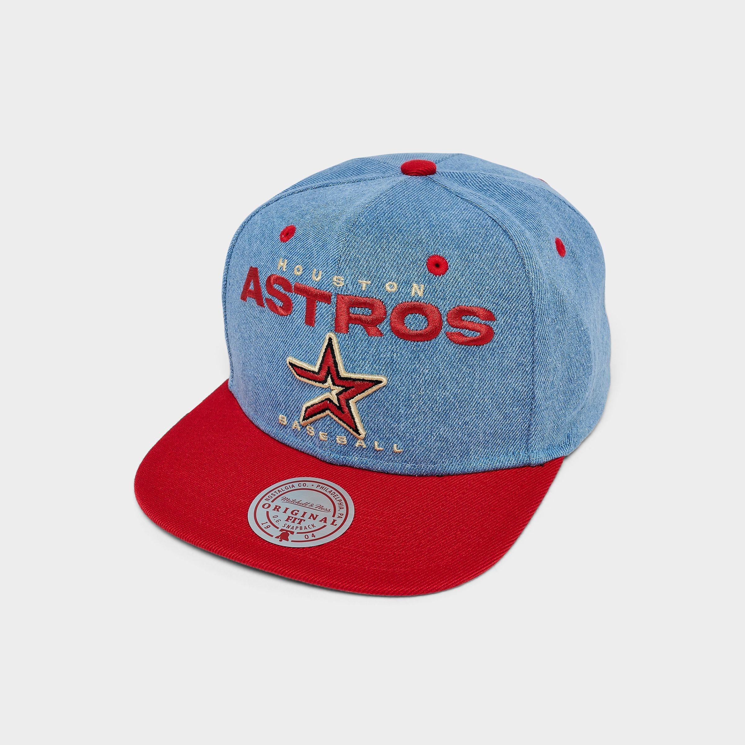 Mitchell & Ness Houston Astros MLB Original Fit Snapback Hat in Blue/Red