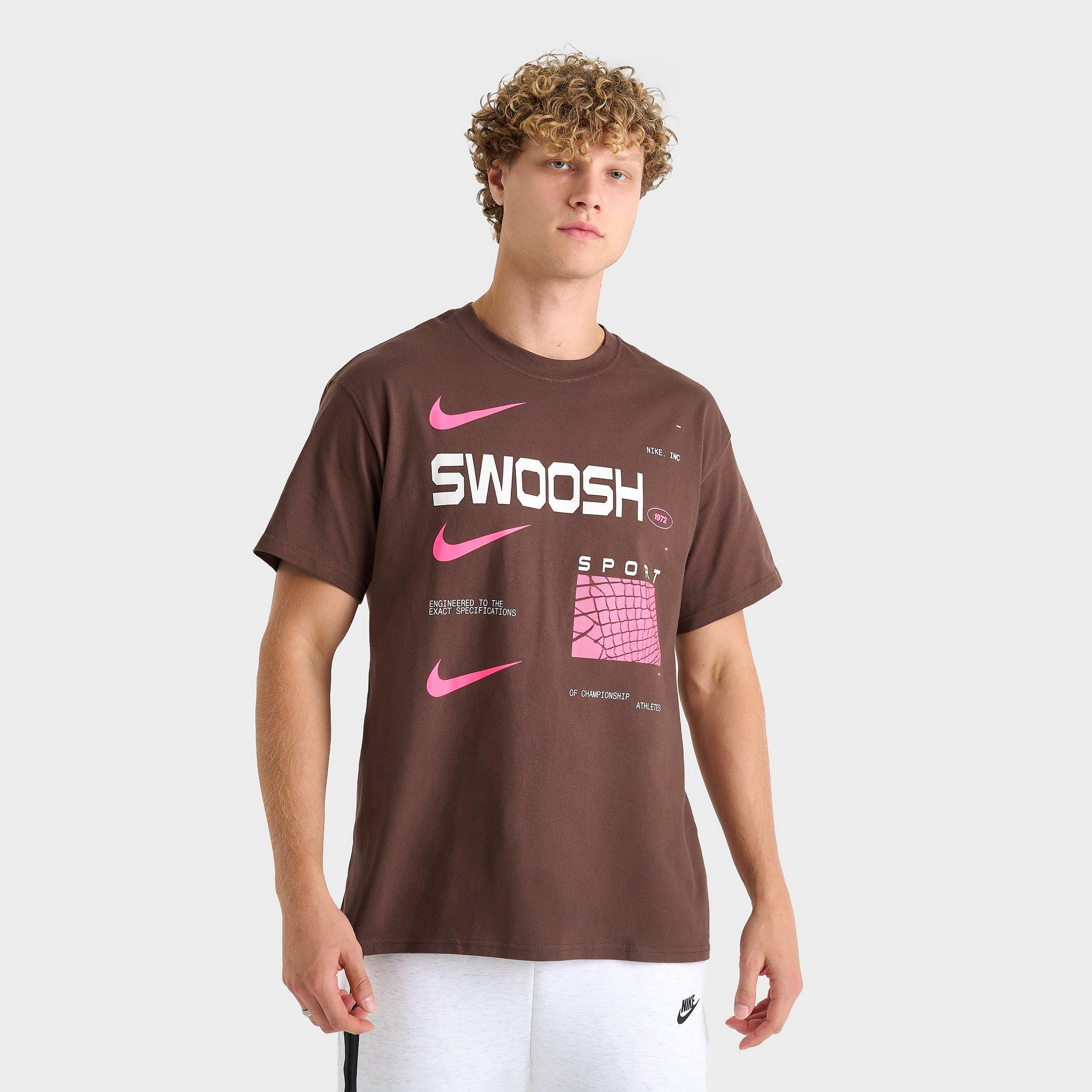 Nike Men's Sportswear Swoosh Sport T-Shirt in Fauna Brown Size: Small