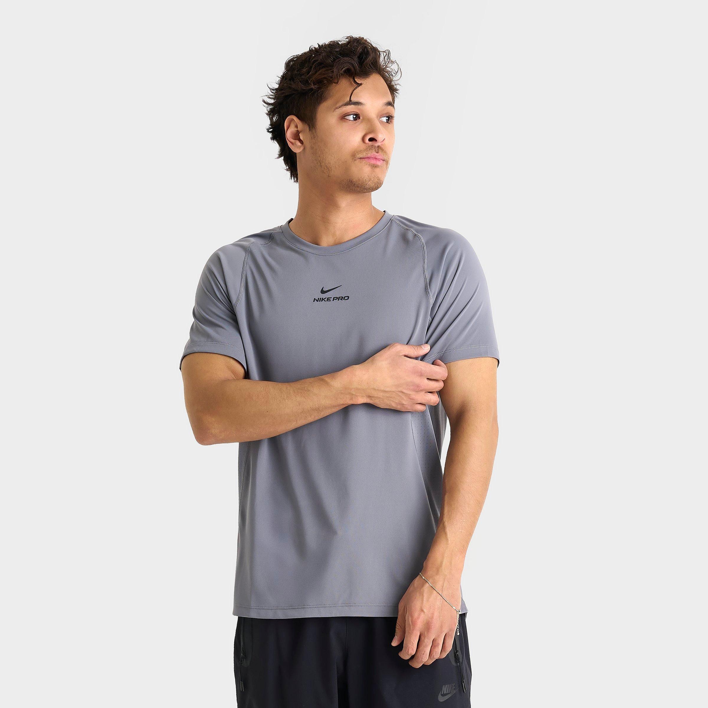 Nike Men's Pro Dri-FIT Training Top in Smoke Grey/Black Size: Large